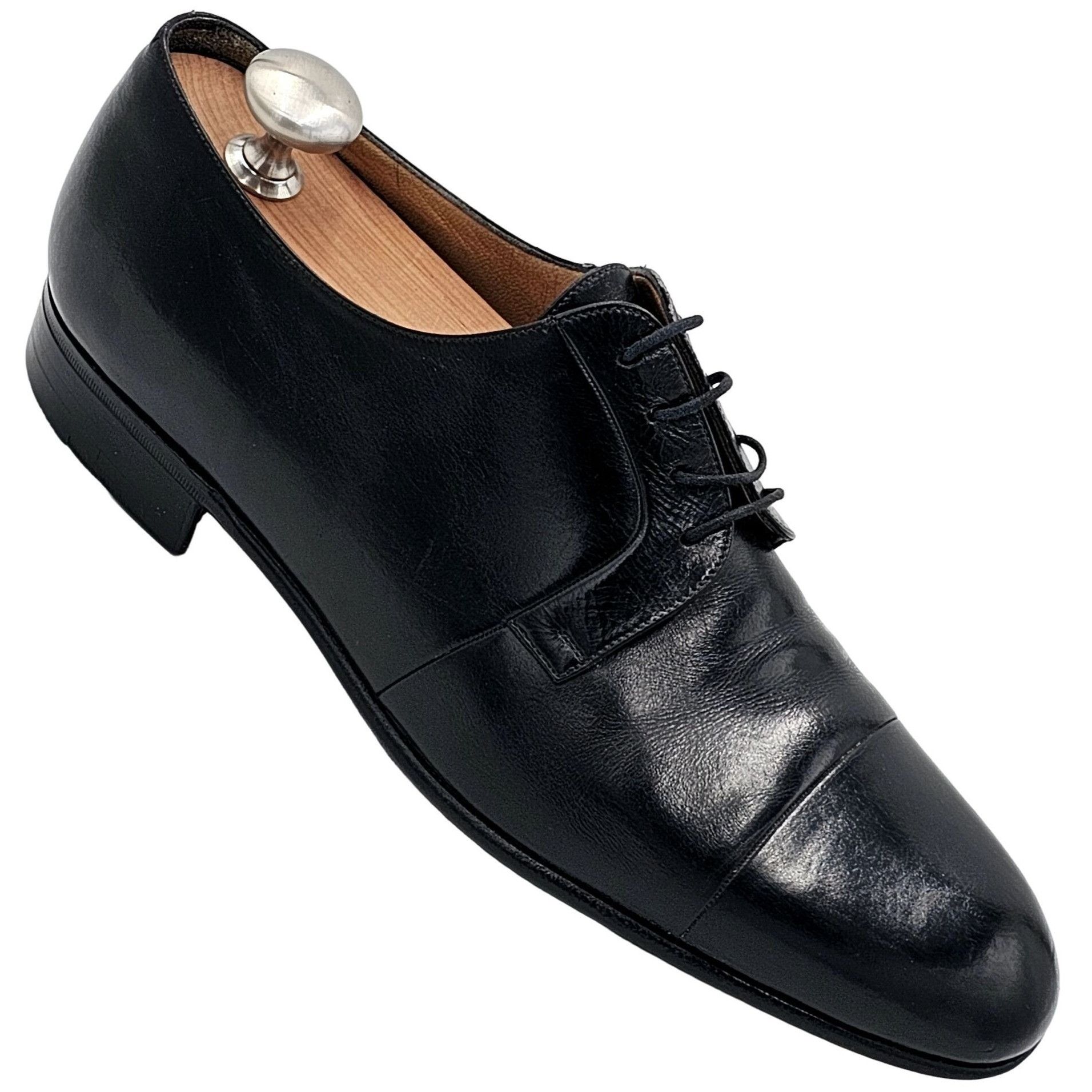 Testoni Vintage A. Testoni Men's 8 Italian Black Calf Leather Dress Size US 8 / EU 41 - 1 Thumbnail