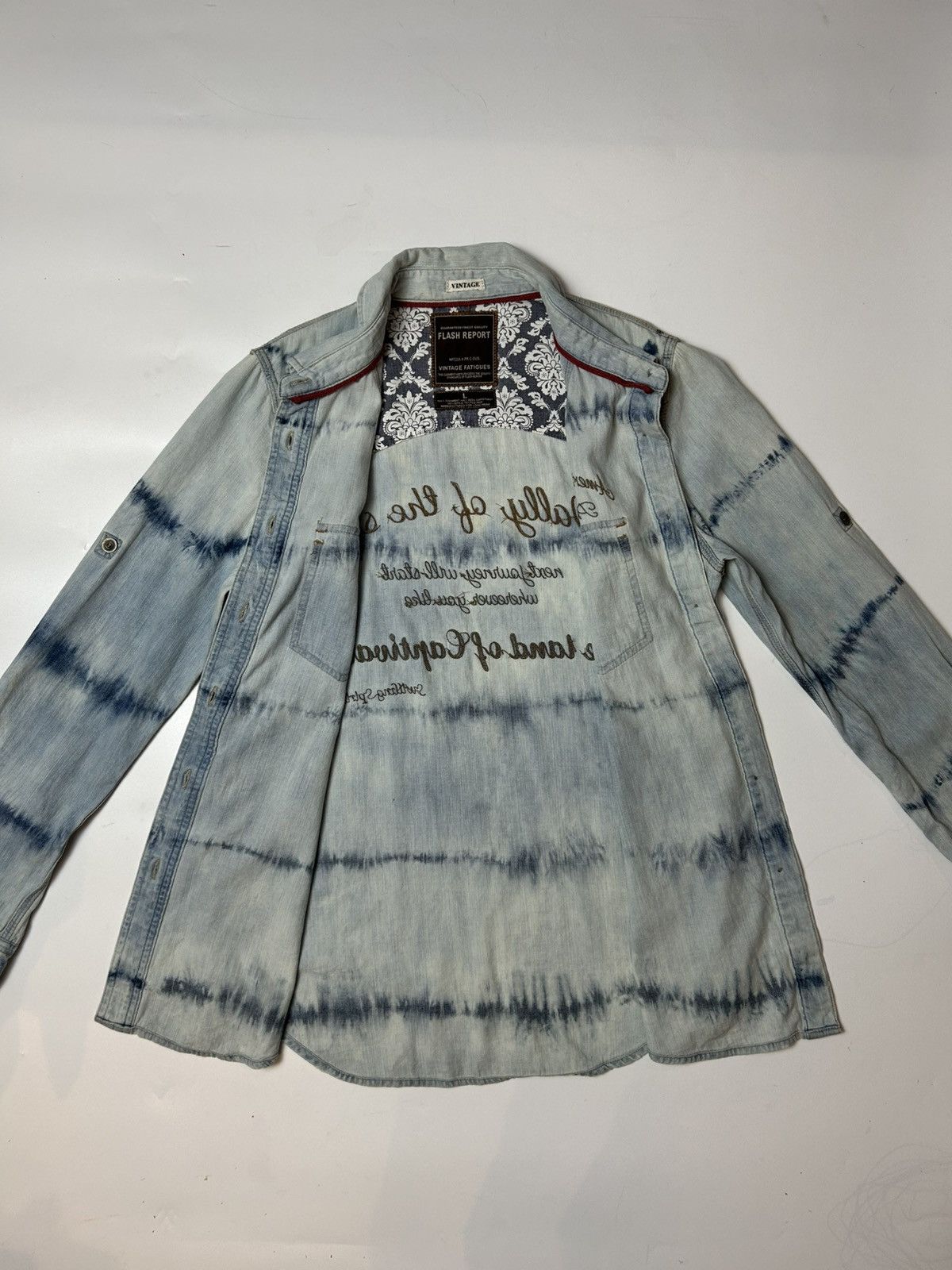 If Six Was Nine × Vintage VINTAGE TIE DIE FLASH REPORT BUTTON UP JACKET Size L / US 10 / IT 46 - 2 Thumbnail