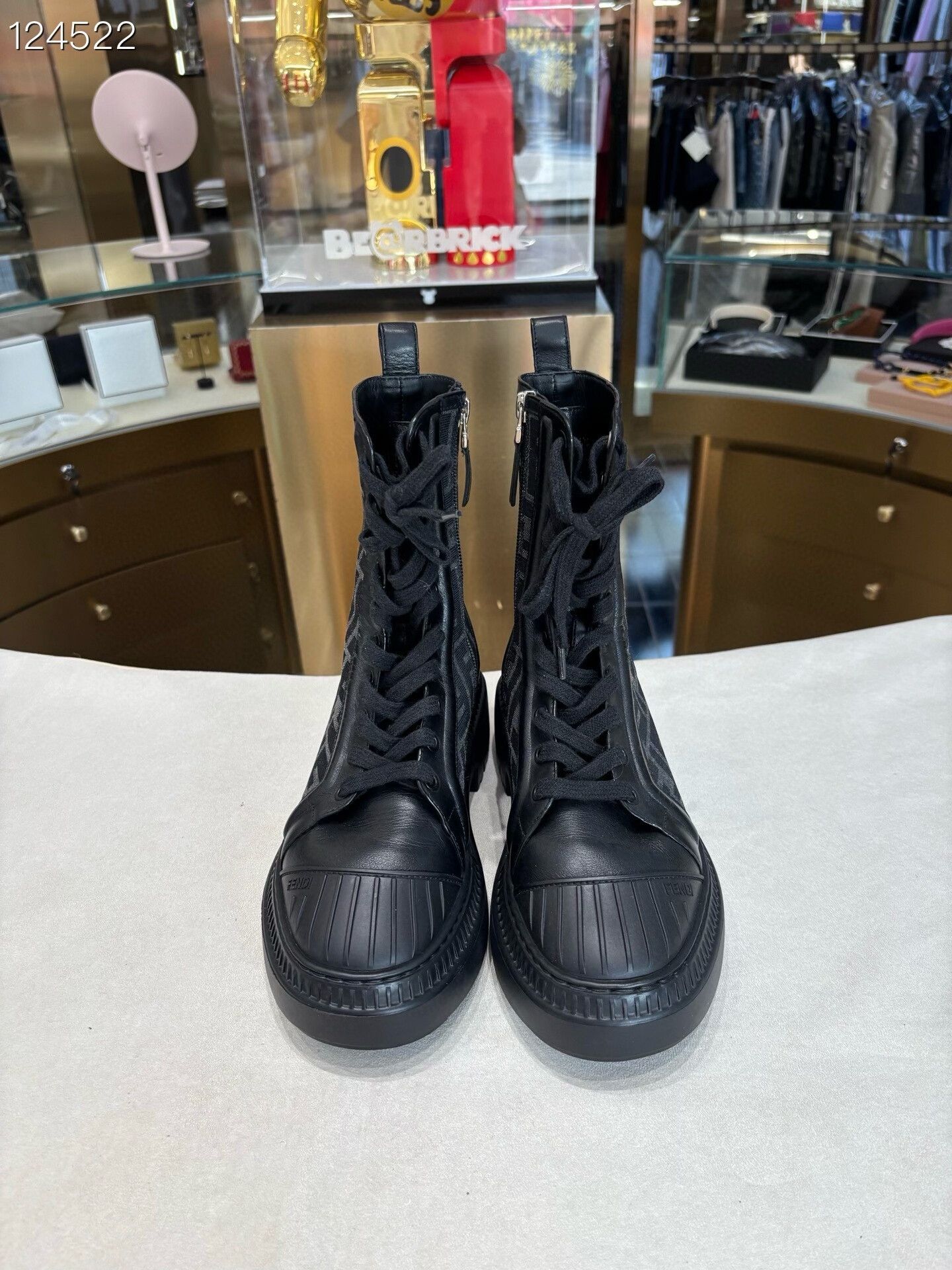 Fendi Fendi Domino Monogram Combat Boots Size US 5 / IT 35 - 1 Thumbnail