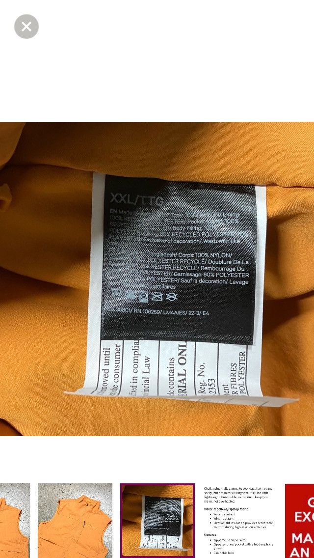 Lululemon Lululemon Autumn Orange Insulated Hiking Vest XXL Size US XXL / EU 58 / 5 - 7 Thumbnail