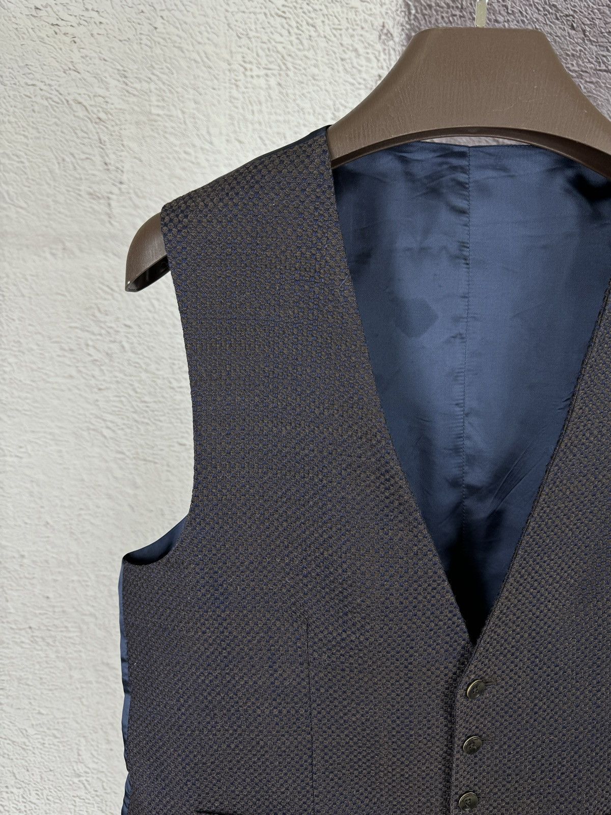 Paoloni Paoloni wool pattern classic vest waistcoat Size 44R - 3 Thumbnail