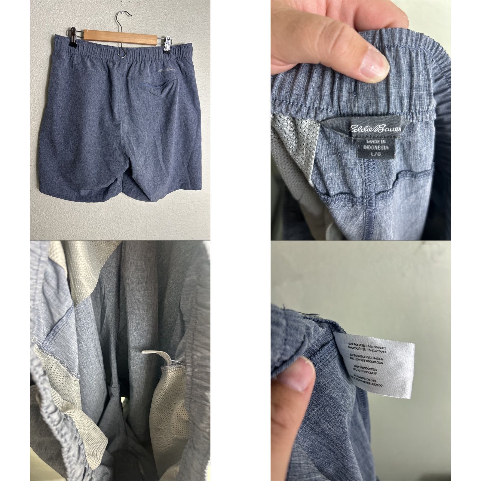 Eddie Bauer Eddie Bauer Men's UPF 50 Quick Dry Woven Tech Short Sz L Blue Gray Casual Travel Workwear Slip-on Drawstring 7 Inseam Size US 33 - 8 Thumbnail