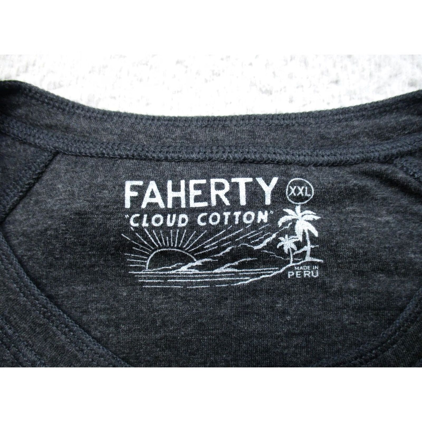 Faherty Faherty Henley Shirt Mens 2XL Charcoal Cloud Cotton Long Sleeve Pima Modal Size US XXL / EU 58 / 5 - 3 Thumbnail