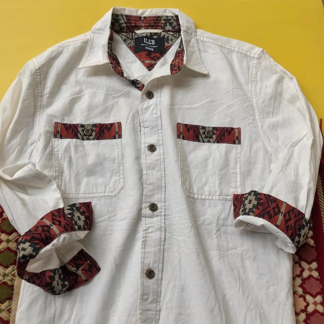 Japanese Brand Ills Shirt japan white colorway navajo shirt Iconic Size US M / EU 48-50 / 2 - 4 Thumbnail
