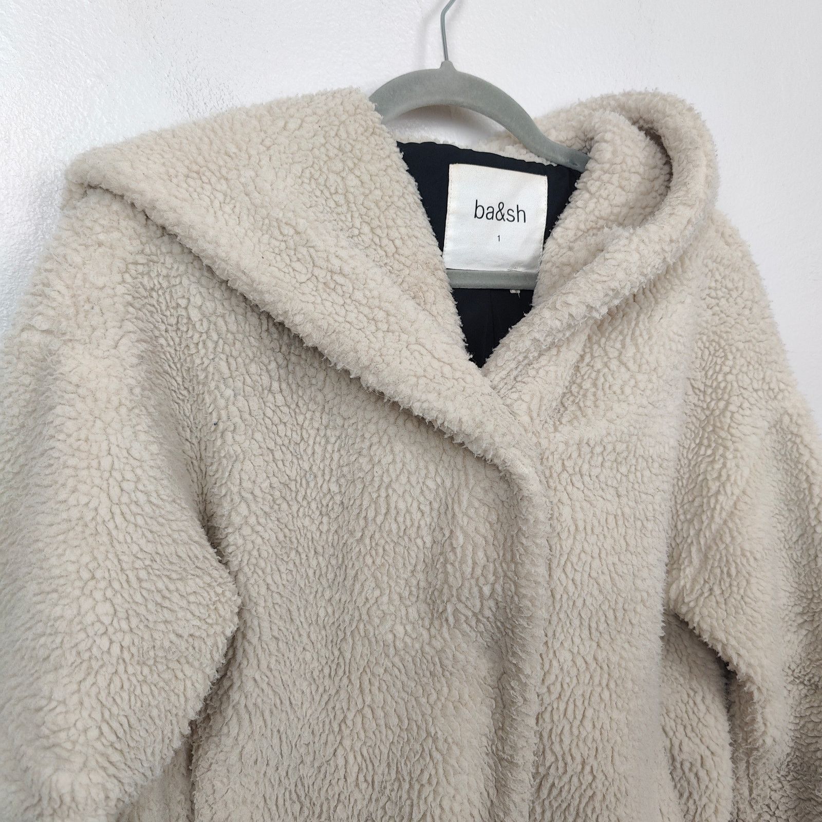 ba&sh ba&sh Sherpa Jacket Womens 1 Small Jojo Lady Coat Beige Size S / US 4 / IT 40 - 2 Thumbnail