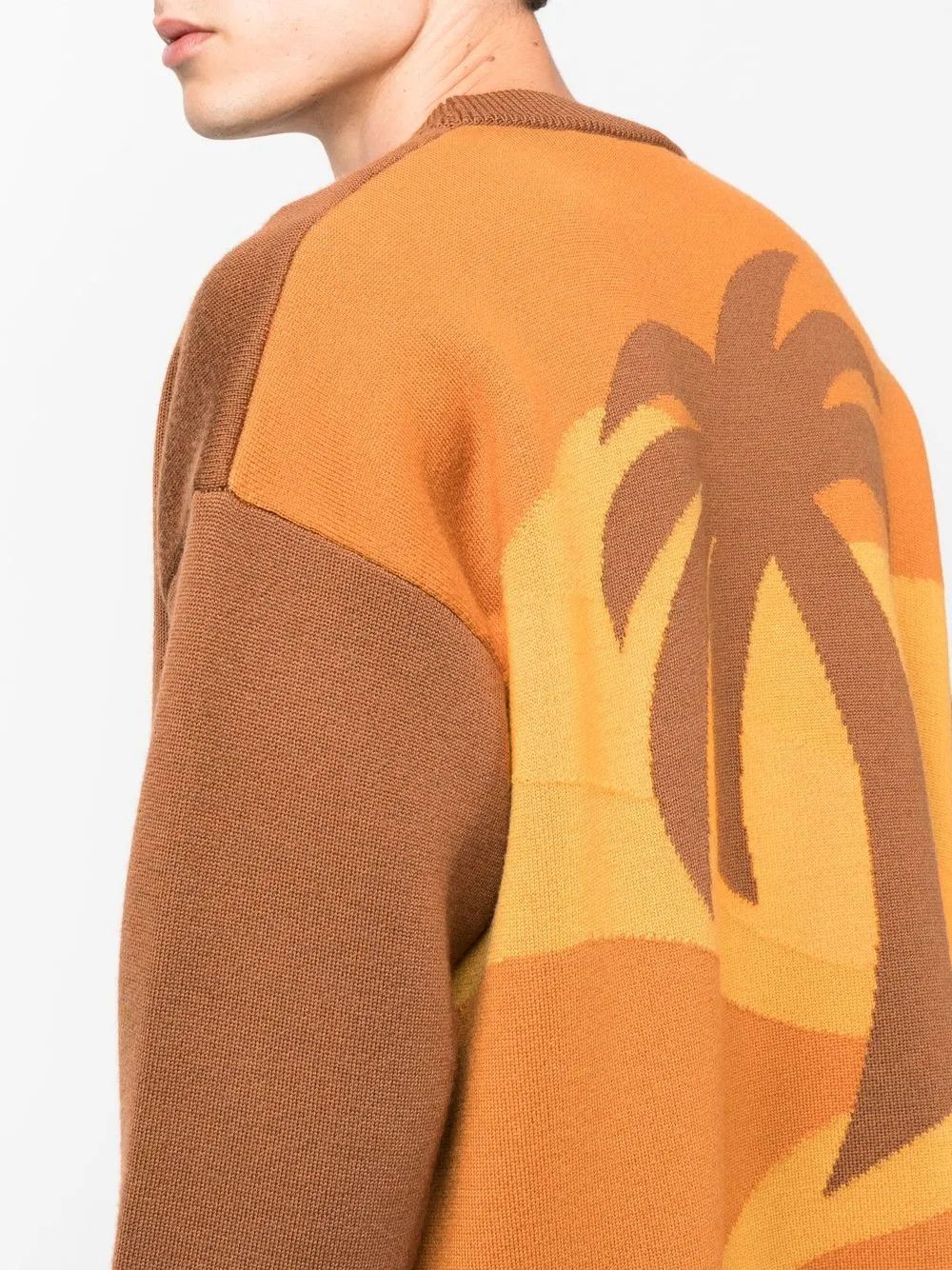 Palm Angels o1y0325 Logo Crewneck Sweater in Brown Size US M / EU 48-50 / 2 - 3 Thumbnail