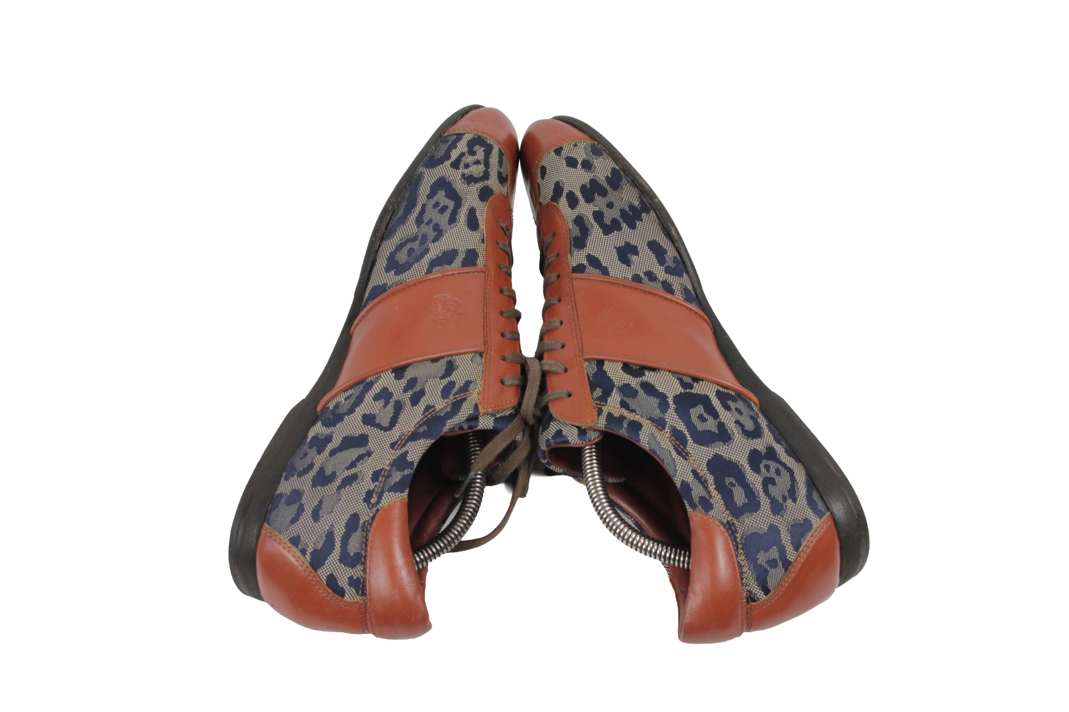 Roberto Cavalli 00S Leopard Jacquard Low Sneakers Vintage Size US 10 / EU 43 - 8 Thumbnail