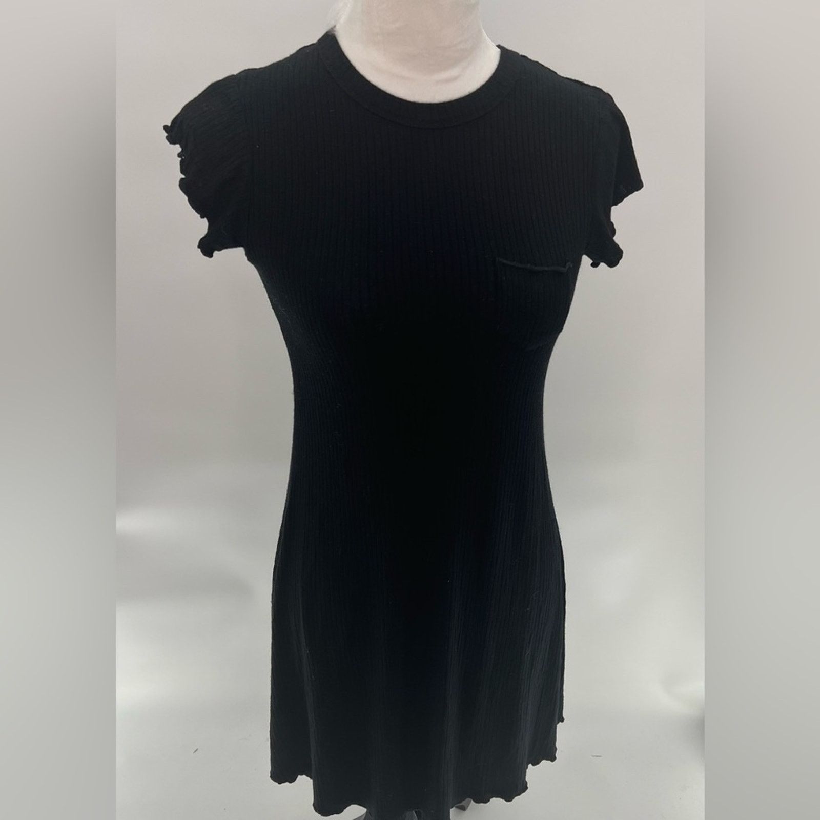 Urban Outfitters Urban Outfitters BDG Black Ribbed Knit Skater Dress Size S / US 4 / IT 40 - 2 Thumbnail