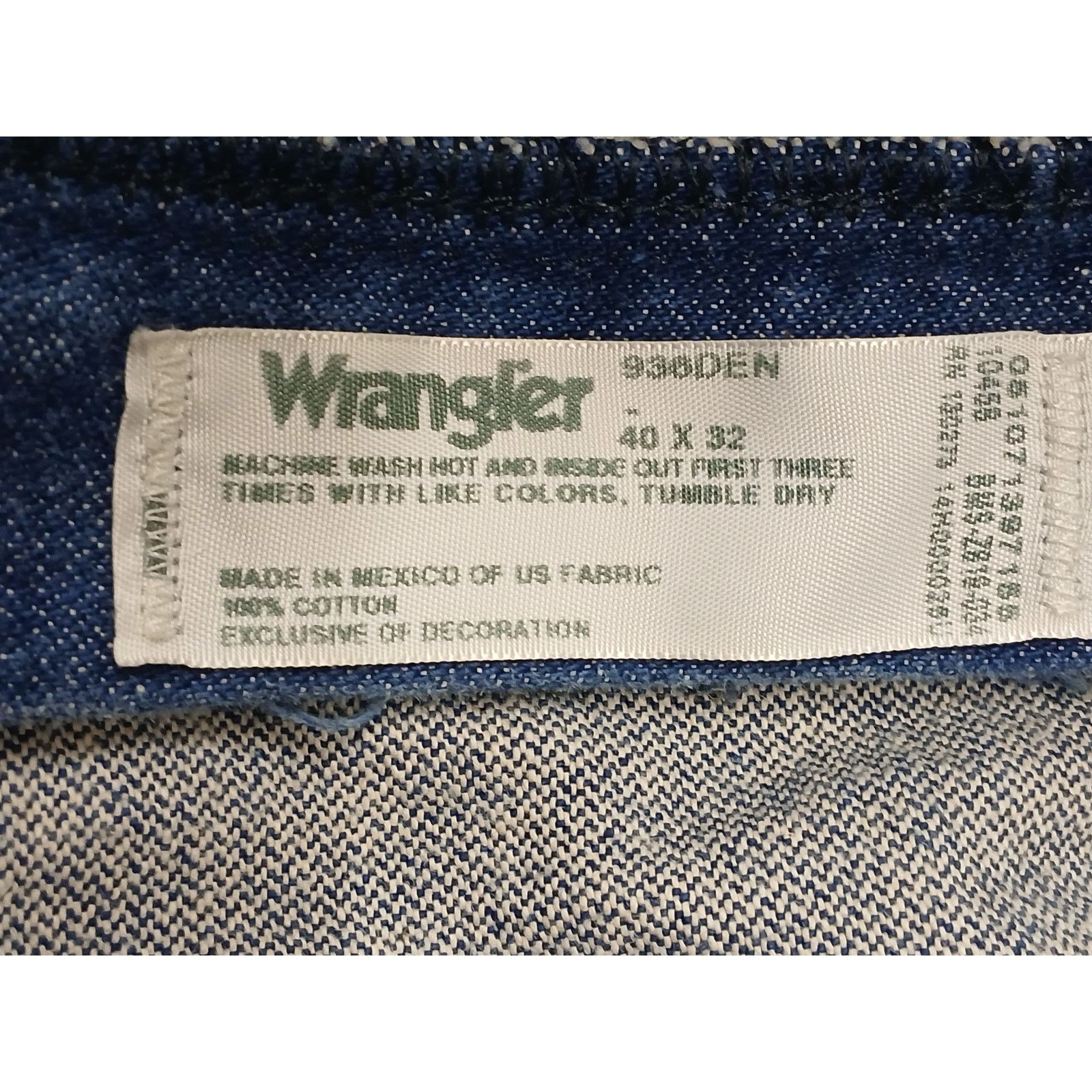 Wrangler Wrangler (40x32) Men's Straight Fit Blue Denim Jeans Size US 40 / EU 56 - 4 Thumbnail