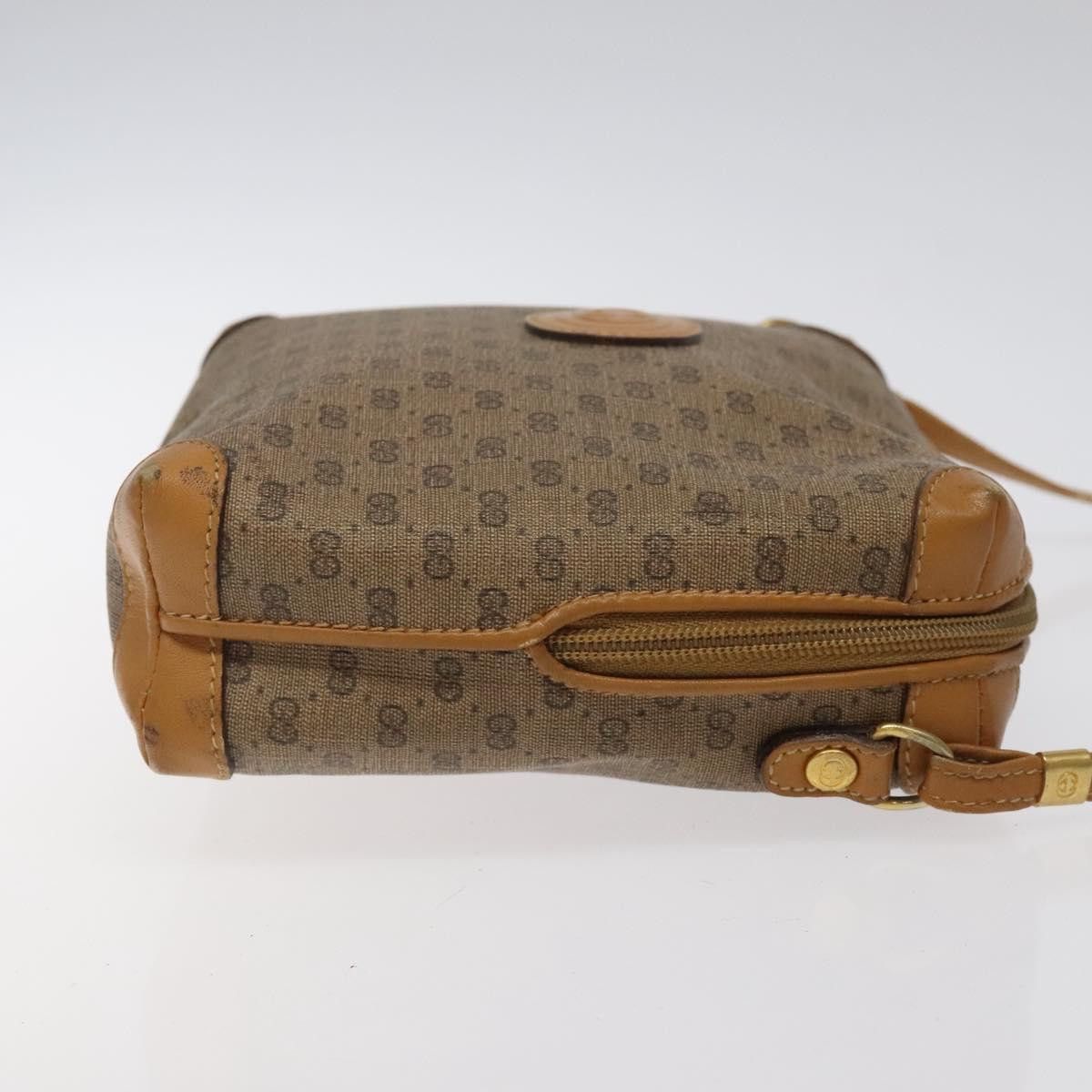 GUCCI Micro GG Supreme Shoulder Bag Pvc Brown Gold 007 115