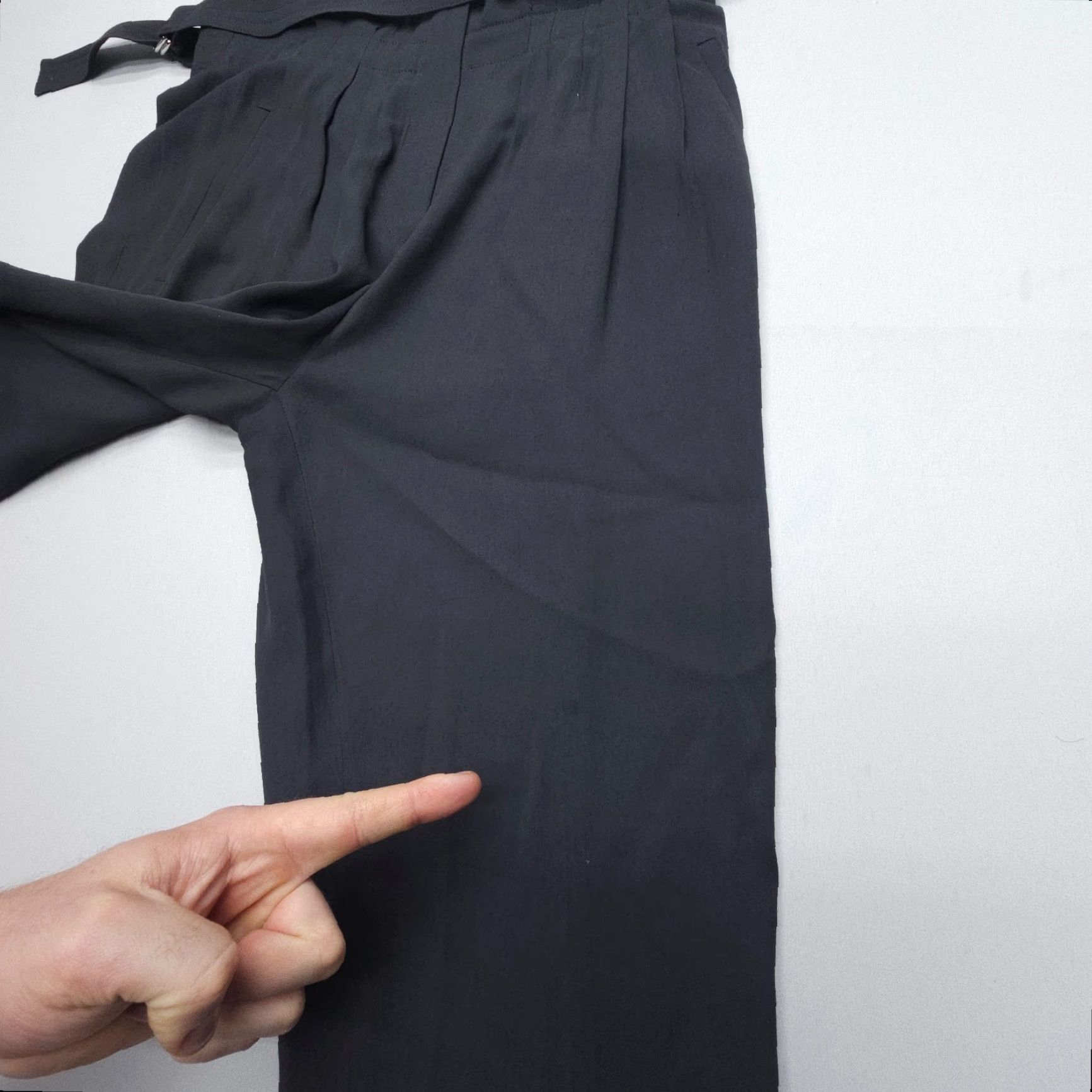 Vintage VINTAGE Sonia Rykiel Paris Belted High Rise Pleated Trousers Pants Women 31 in Black 90s Size ONE SIZE - 5 Thumbnail