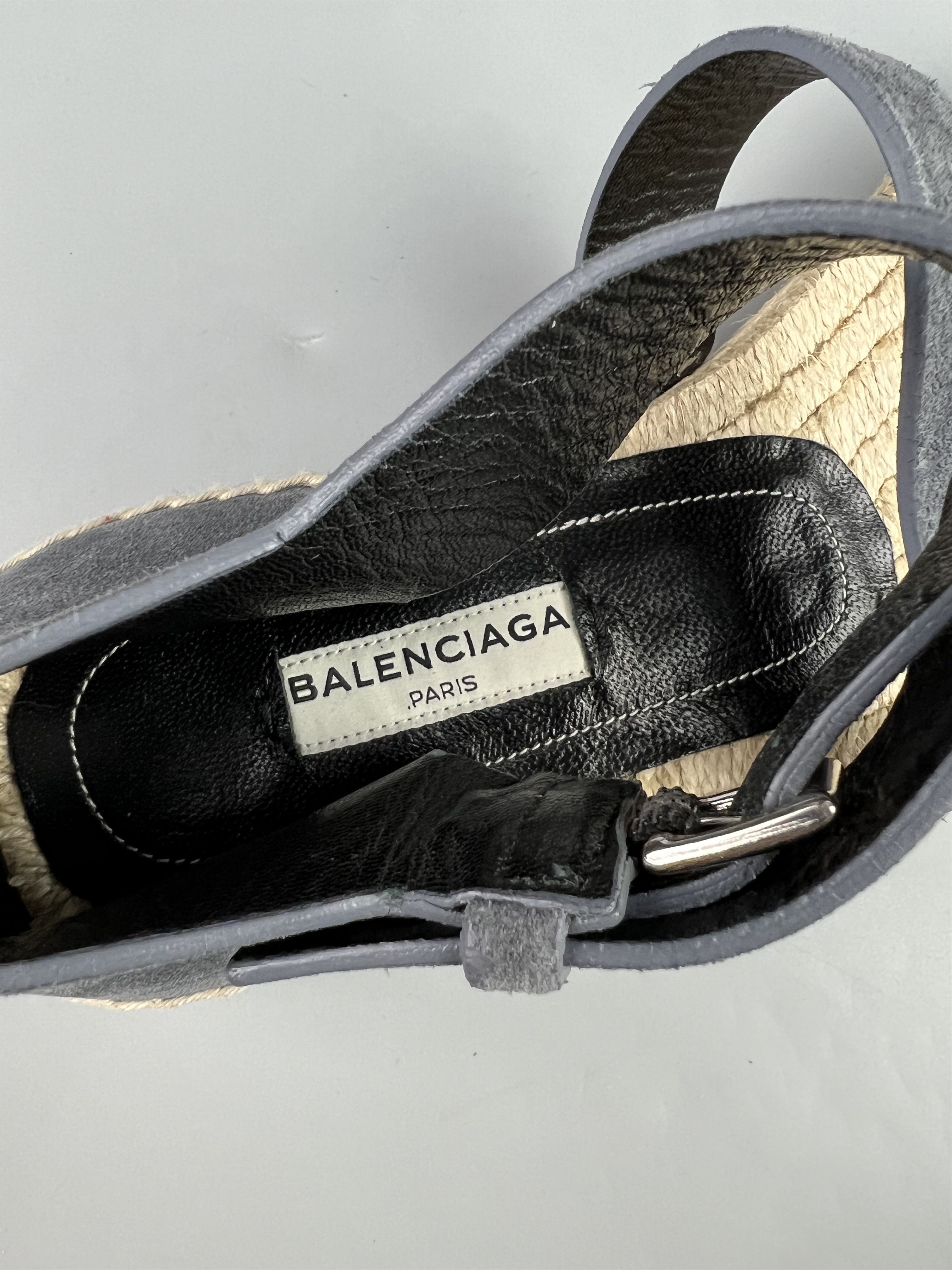 Balenciaga Gray Suede Leather Sandals Size 37