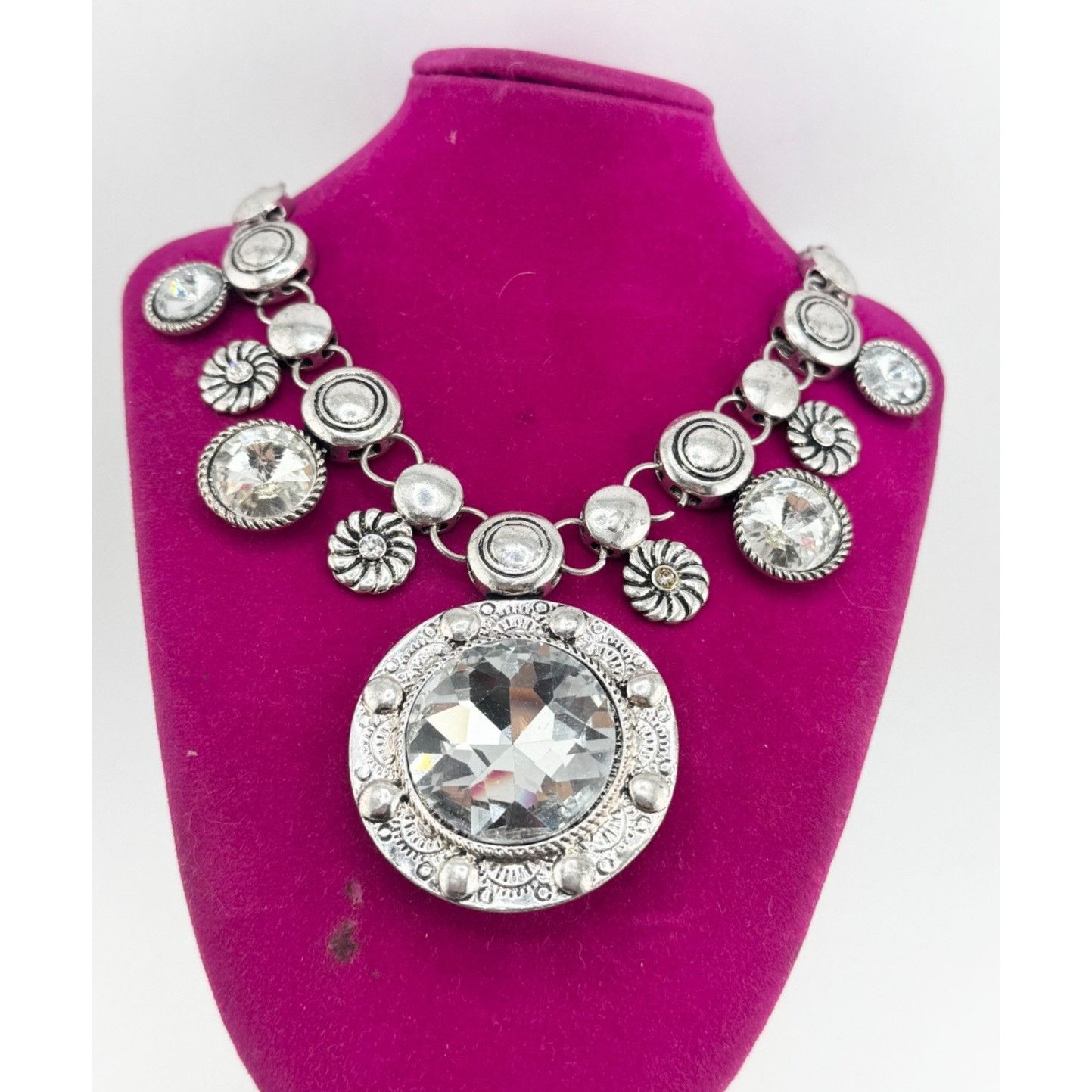 Vintage Vintage rhinestone flower collar necklace Size ONE SIZE - 1 Thumbnail