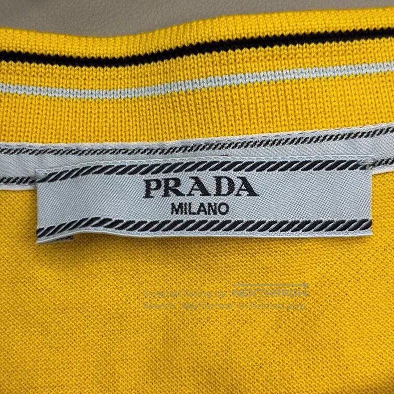 Prada Prada Yellow embroidered logo polo short sleeve Size US XL / EU 56 / 4 - 5 Thumbnail