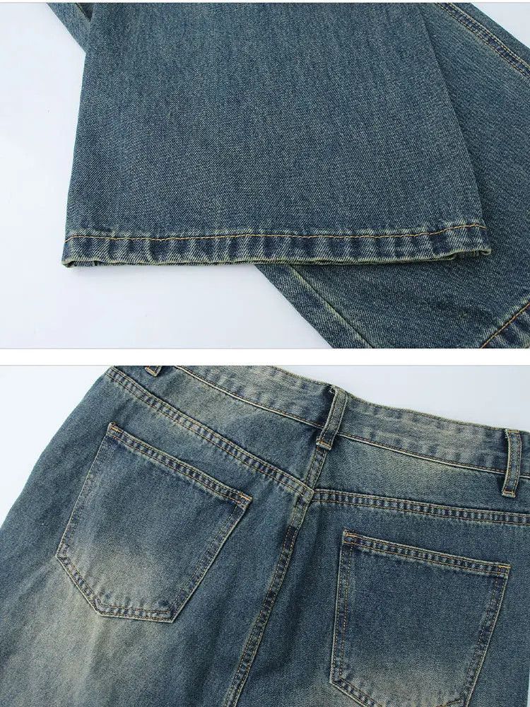 Japanese Brand × Jean Retro straight leg wide leg high street jeans Size US 32 / EU 48 - 4 Thumbnail