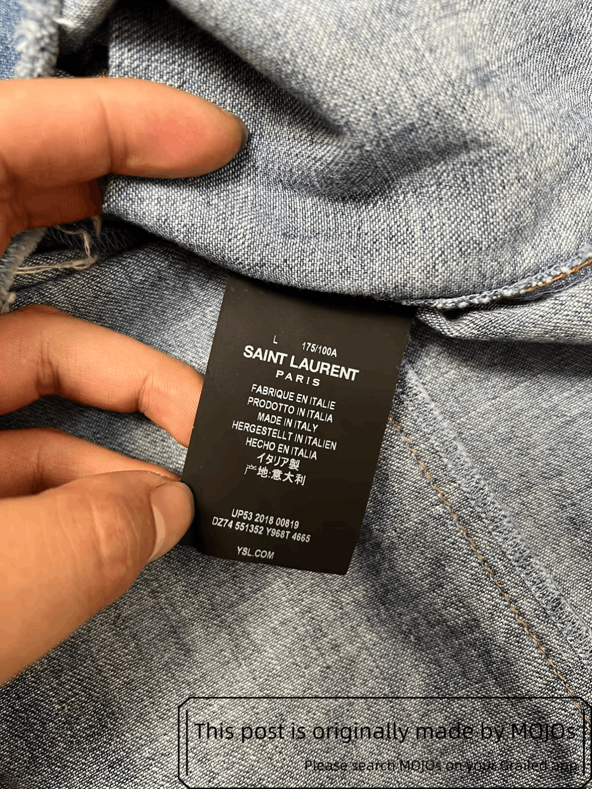 Saint Laurent Paris Saint Laurent Paris 19SS Denim Patch Distressed Shirt Jacket Size US L / EU 52-54 / 3 - 6 Thumbnail