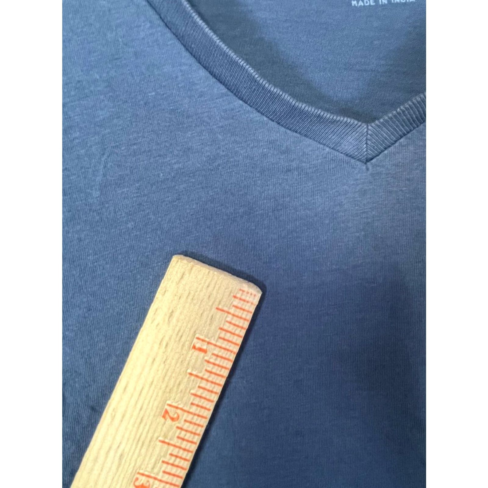 Vintage Pact Shirt Womens S Blue V Neck Short Sleeve Organic Cotton Stretch T-Shirt Casual Womens Size S / US 4 / IT 40 - 7 Thumbnail