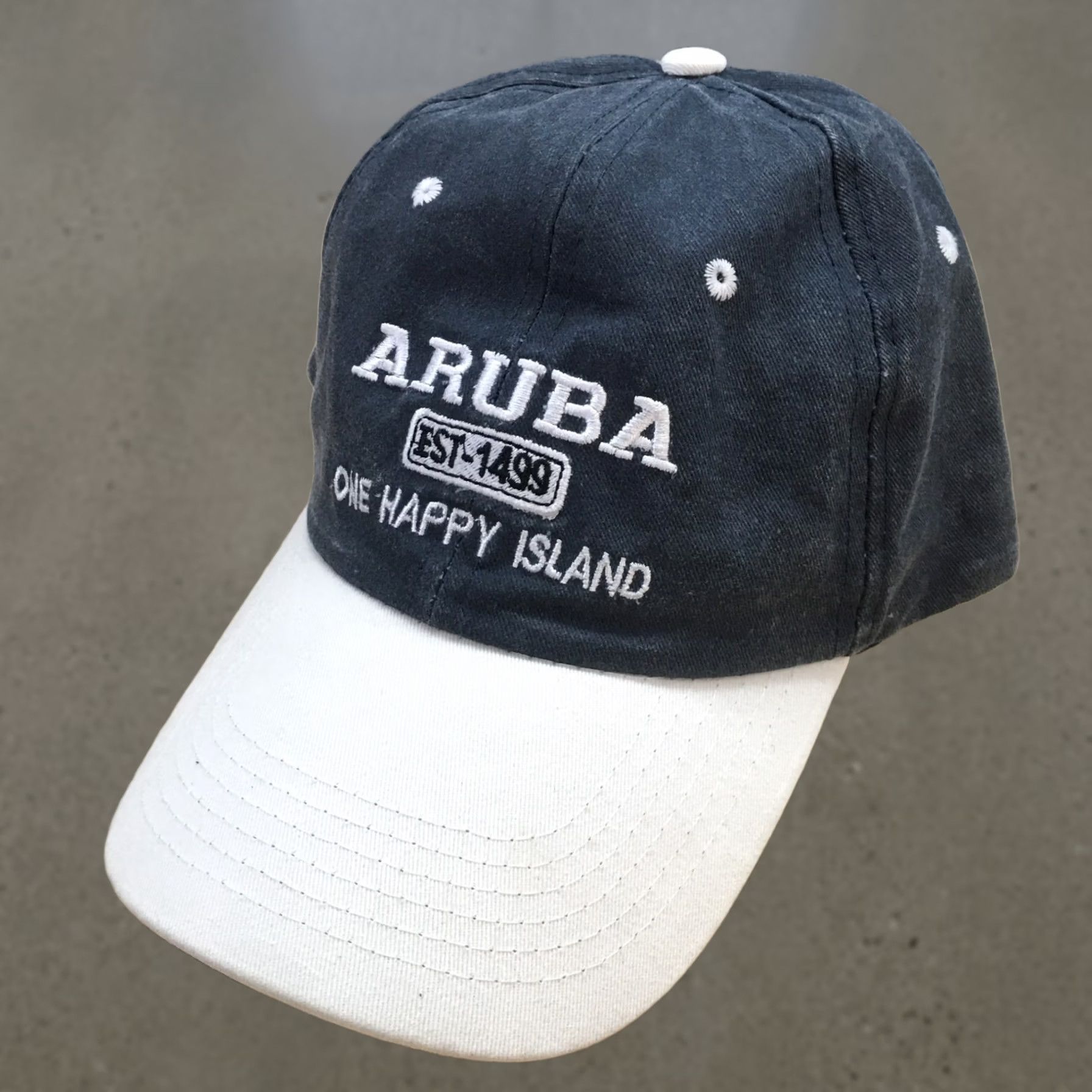 Logo 7 Aruba One Happy Island Baseball Cap Mens Blue OS Curved Brim Embroidered Logo Size ONE SIZE - 1 Thumbnail