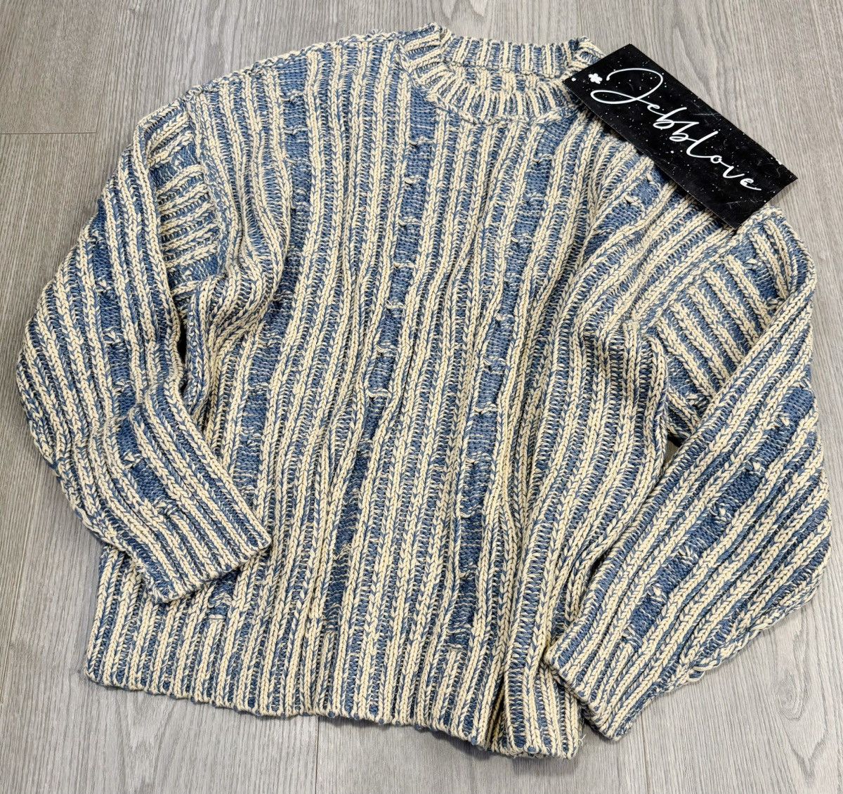Japanese Brand × Vintage Reversible retro cable knit sweater knitwear jumper Size US L / EU 52-54 / 3 - 13 Thumbnail