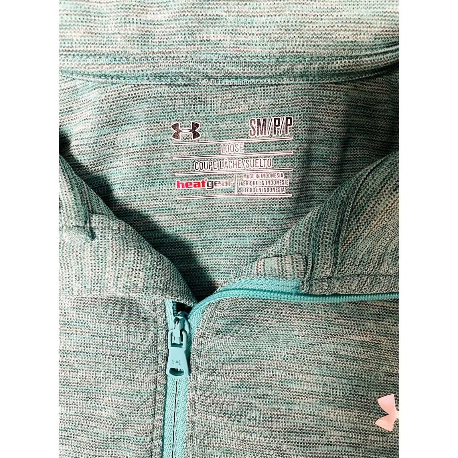 Under Armour Under Armour Heat Gear Women's 1/4 Zip Sweater Pullover Green Sz S Jacket Activewear Size S / US 4 / IT 40 - 5 Thumbnail