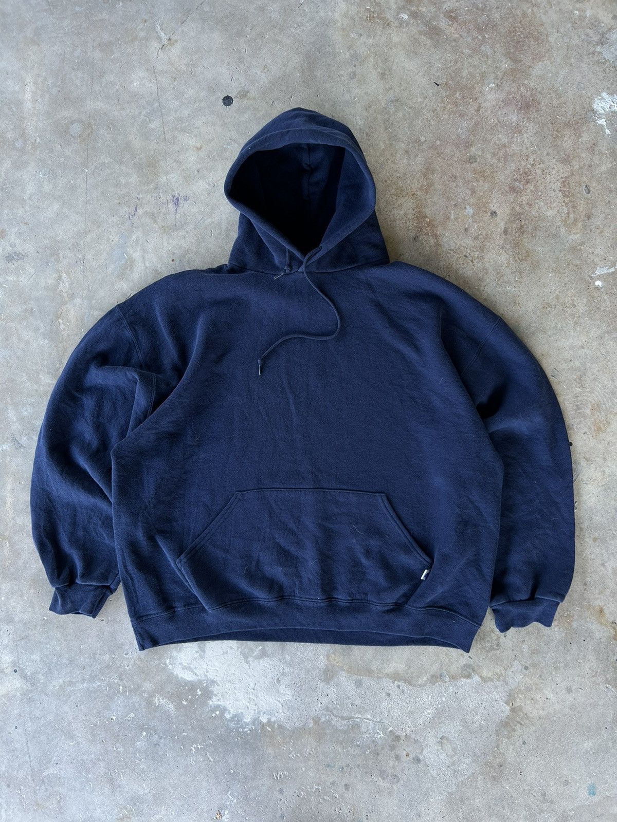 Russell Athletic × Vintage Vintage 90’s Russell Navy Essential Sweater Hoodie Size US XL / EU 56 / 4 - 1 Preview