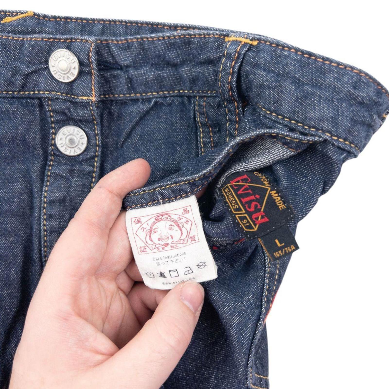 Vintage 2000s Evisu Double Gull Reversible Denim Mini Skirt