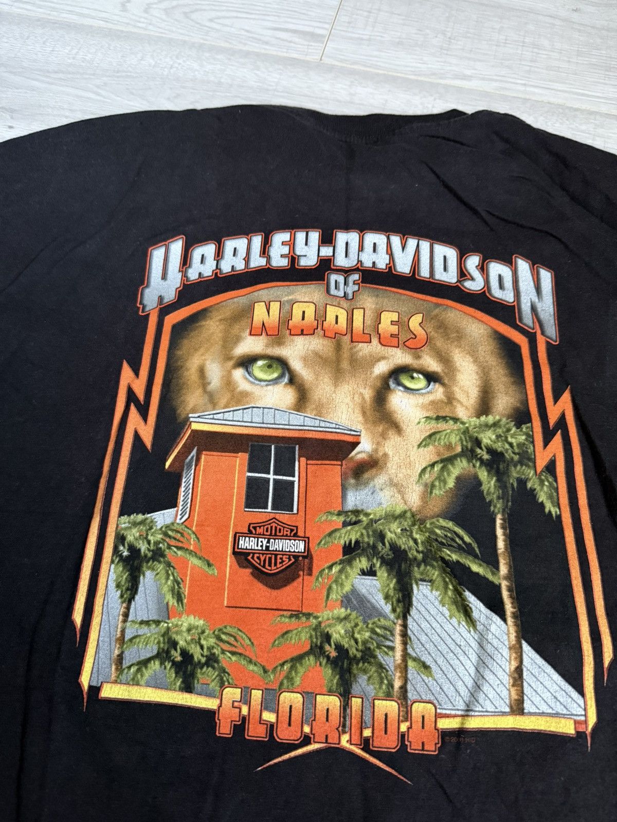Harley Davidson × Vintage Vintage tee Harley Devidson Lorida American eagle USA logo Size US L / EU 52-54 / 3 - 3 Thumbnail
