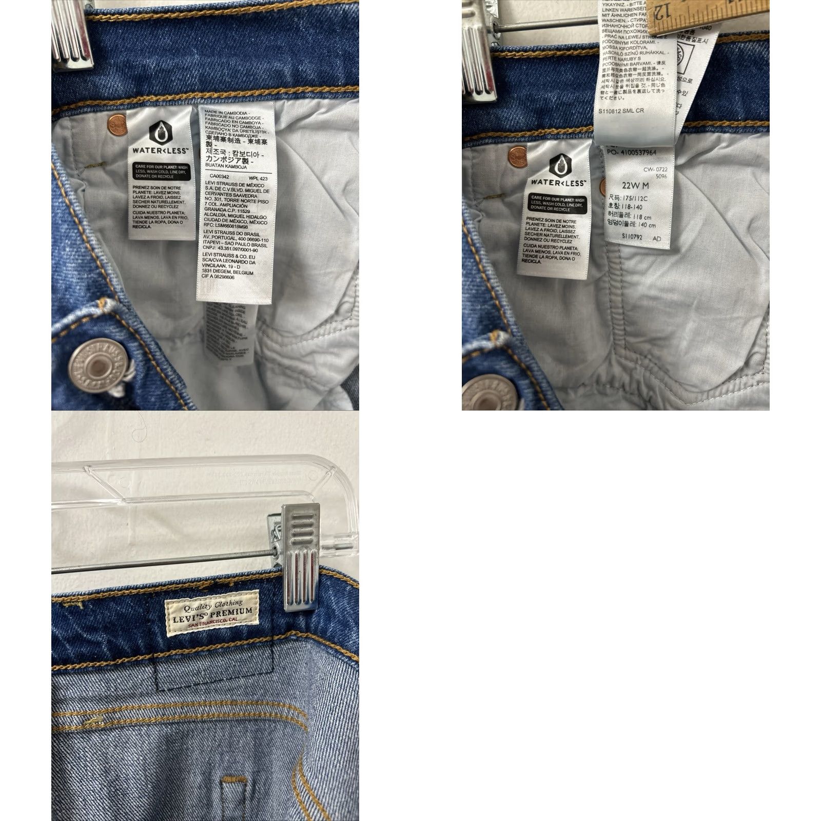 Denime Levi Strauss Co Ribcage Straight Ankle Jeans Womens 44x27 Blue Button Fly Denim Strai ght Size 30" / US 8 / IT 44 - 9 Thumbnail