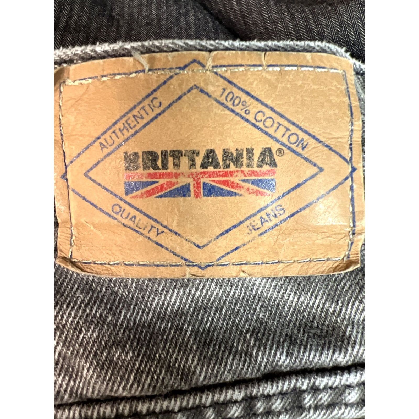 Denime VINTAGE Brittania Jeans Mens 30x30 Gray Denim Straight Leg Stone Wash 5-Pocket Design Regular Rise Mens Jeans 80s 90s Grunge Outdoor USA Rails Size US 30 / EU 46 - 4 Thumbnail