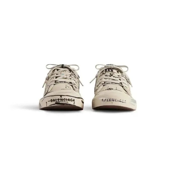 Balenciaga o1tr1nto0126 Paris Sketch Mules in Beige Size US 5 / IT 35 - 4 Thumbnail
