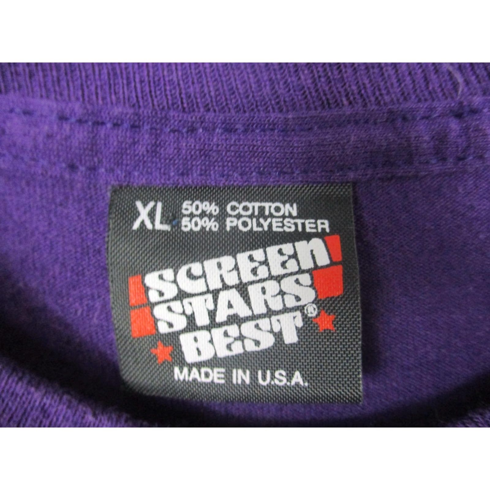 Vintage VINTAGE Screen Stars Best Shirt Mens XL Purple Graphic Shuckums Oyster Pub Front Back Logo 90s Beach Bar Pub Size US XL / EU 56 / 4 - 3 Thumbnail
