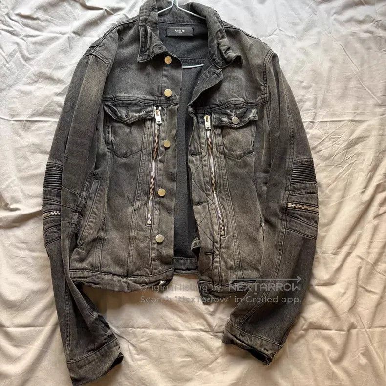 Amiri Amiri Patchwork water-washed black and gray denim jacket Size US L / EU 52-54 / 3 - 1 Thumbnail