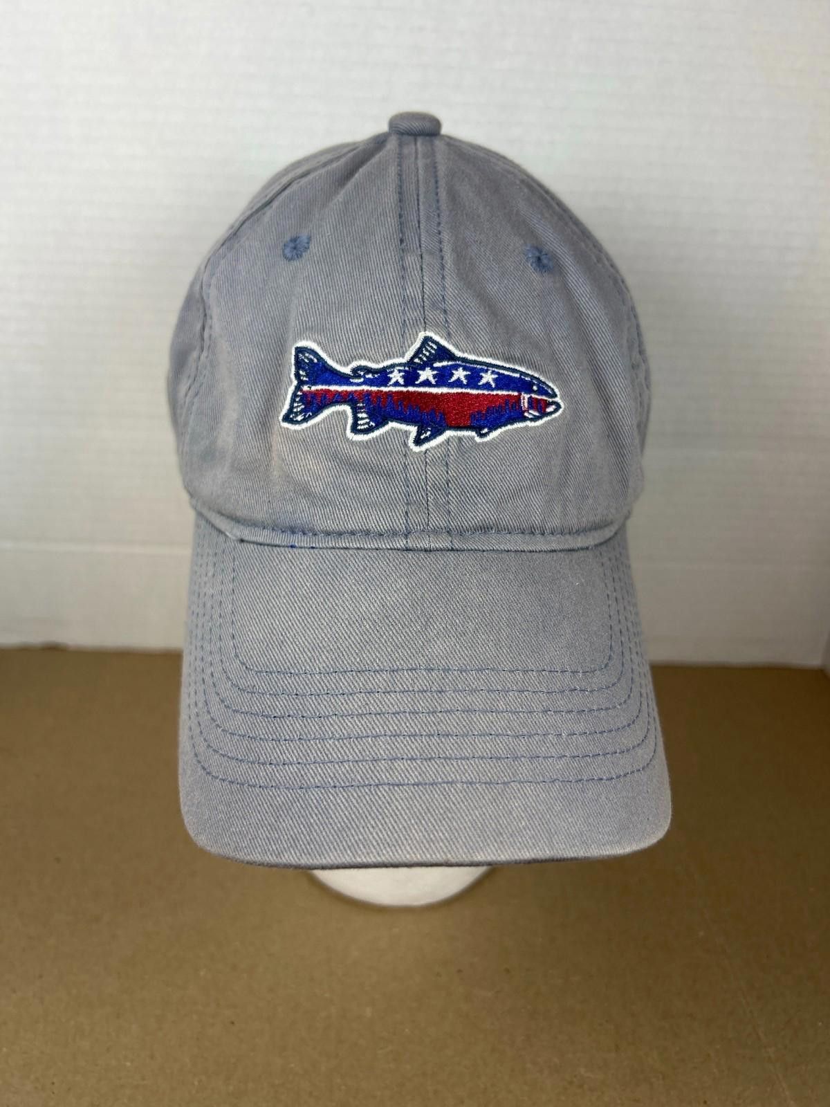 Designer BURLEBO Blue Trout American Flag Fish Hat Dad Cap Adjustable Size ONE SIZE - 1 Thumbnail