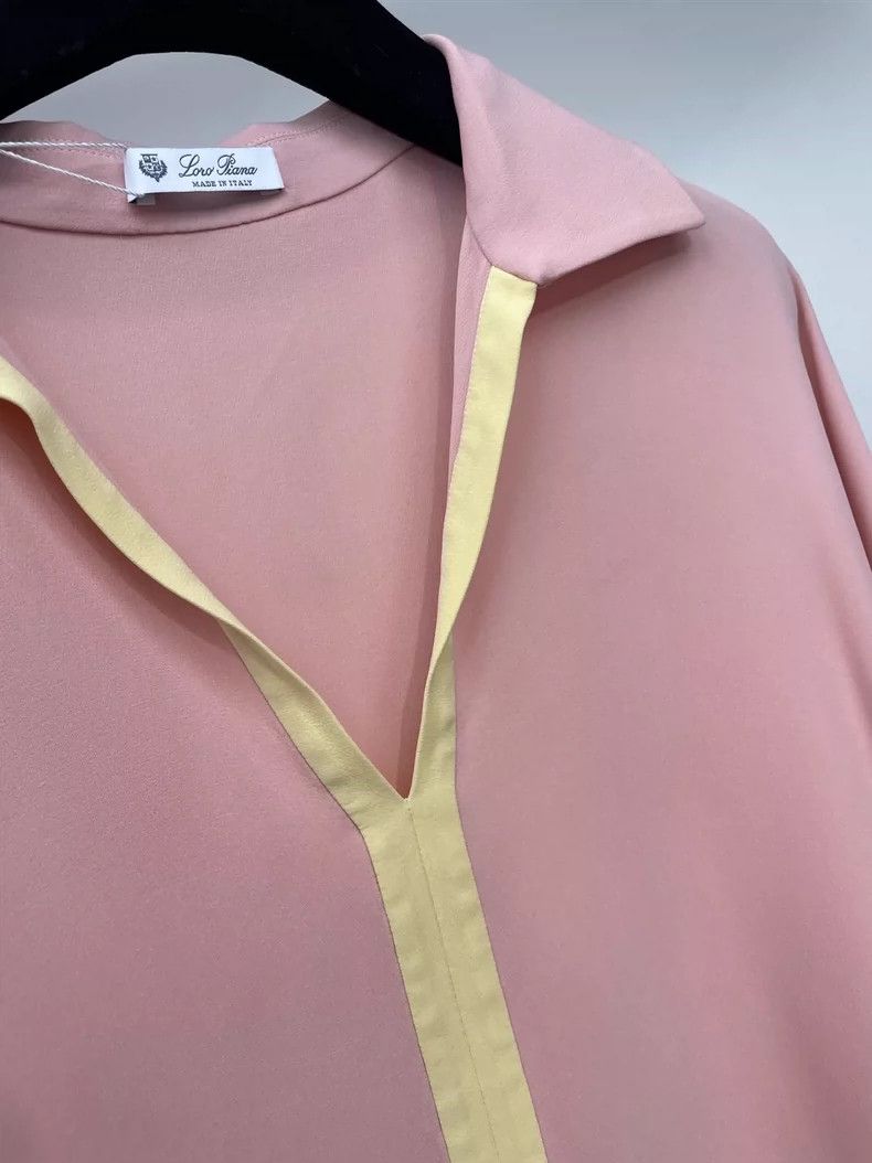 Loro Piana Loro piana Color-blocked V-neck silk long sleeves 2506-Next Size XS / US 0-2 / IT 36-38 - 5 Thumbnail