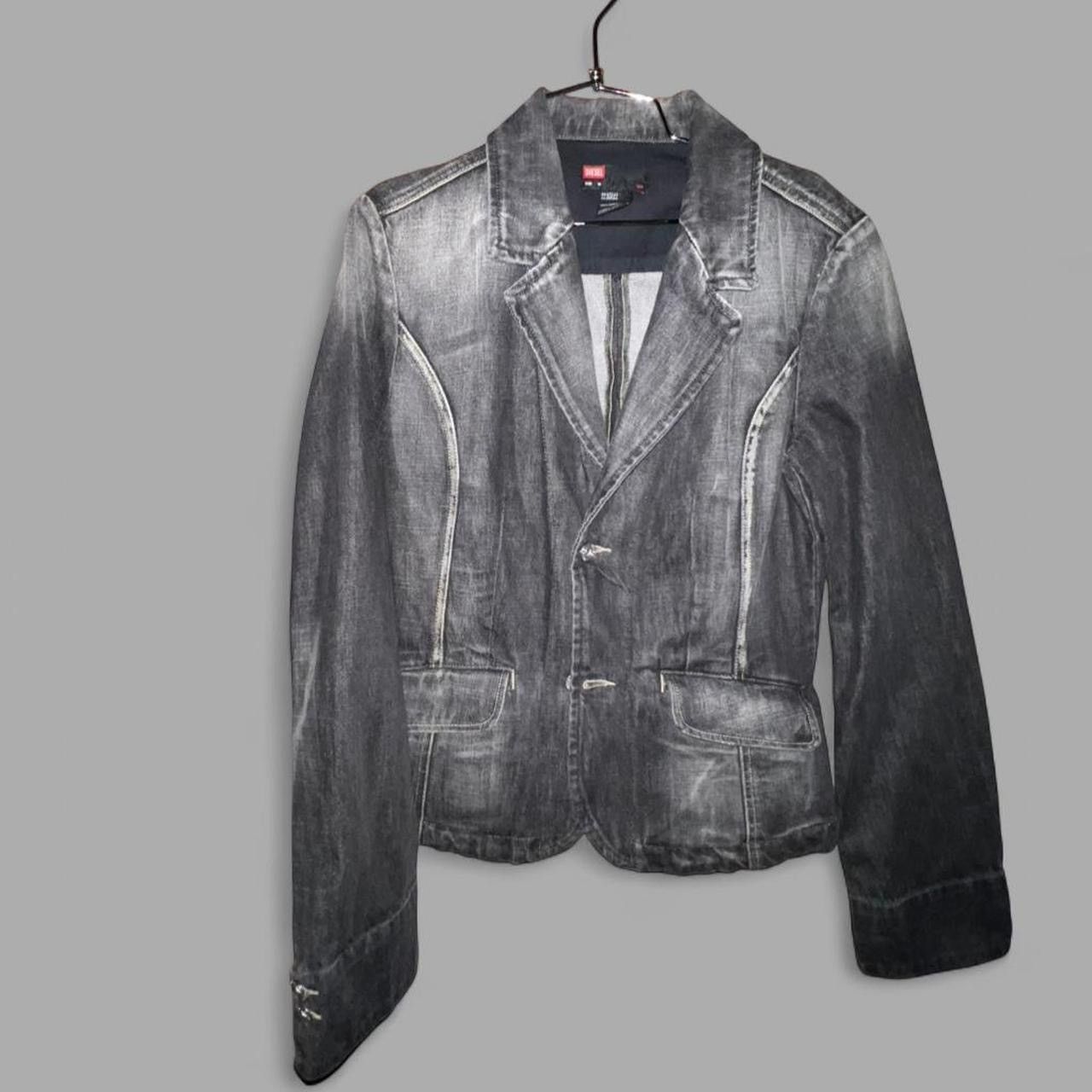 Diesel Diesel y2k vintage Charcoal grey faded Black denim blazer Size M / US 6-8 / IT 42-44 - 7 Thumbnail