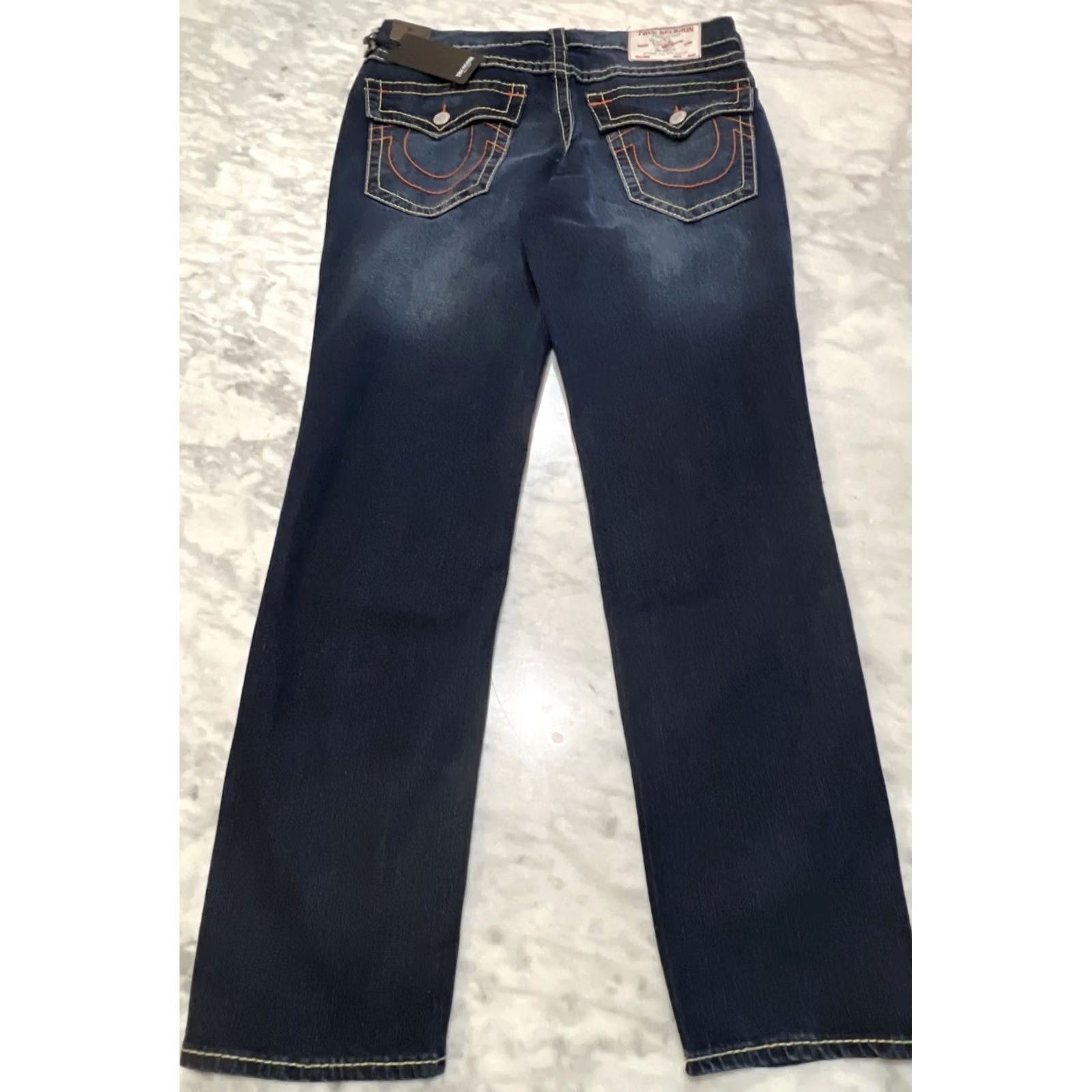 True Religion True Religion Geno Big T Flap Relax Slim Jeans Men 33 Dark Mahogany Wood 700607 NWT Size US 33 - 3 Thumbnail