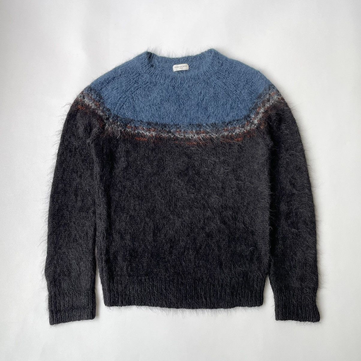 image of Dries Van Noten Brushed Alpaca ‘Degrade Fair Isle’ Sweater, Men's (Size Small)