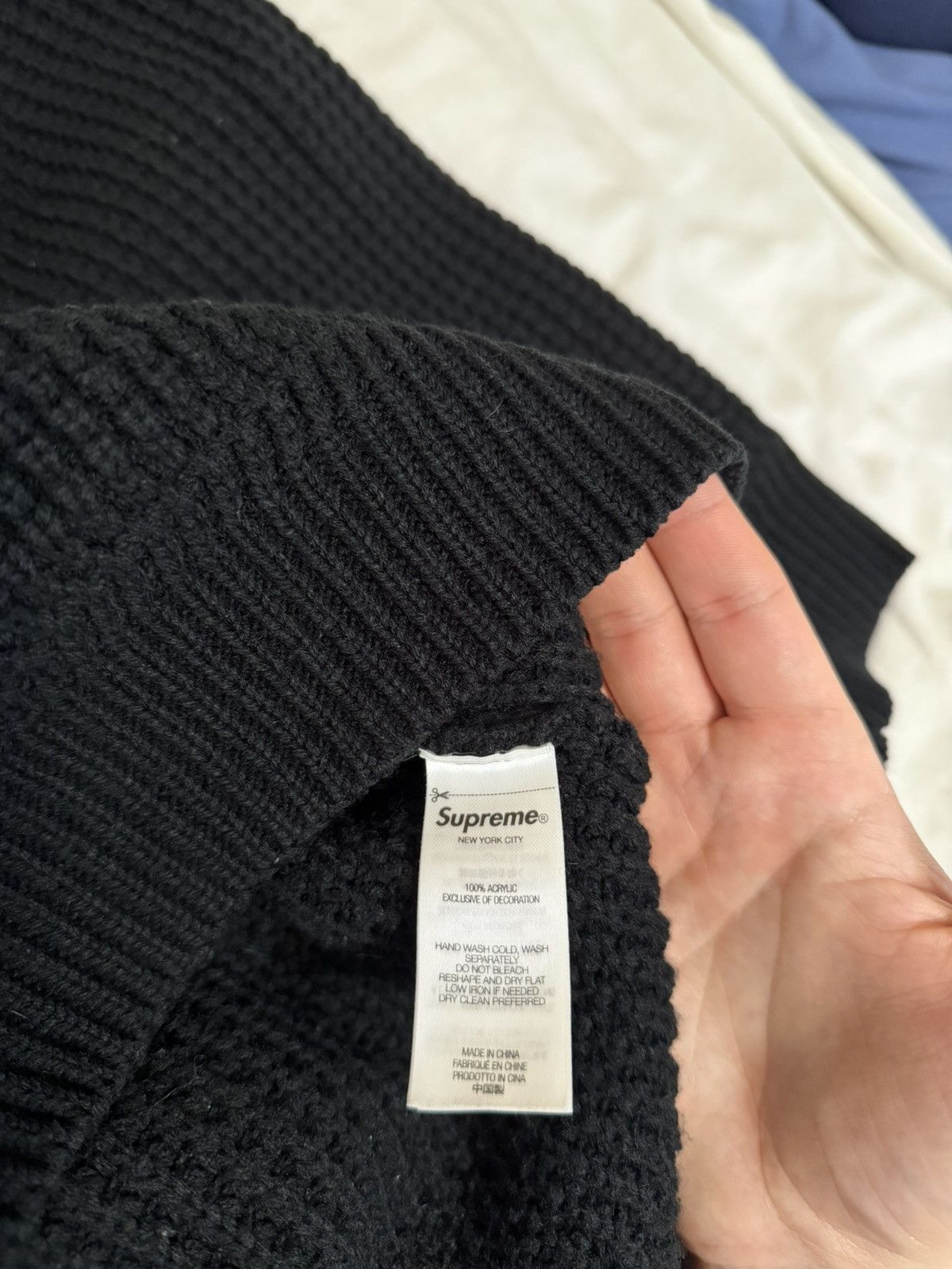 Supreme Supreme Waffle Small Box Sweater Black Size XL Size US XL / EU 56 / 4 - 8 Thumbnail