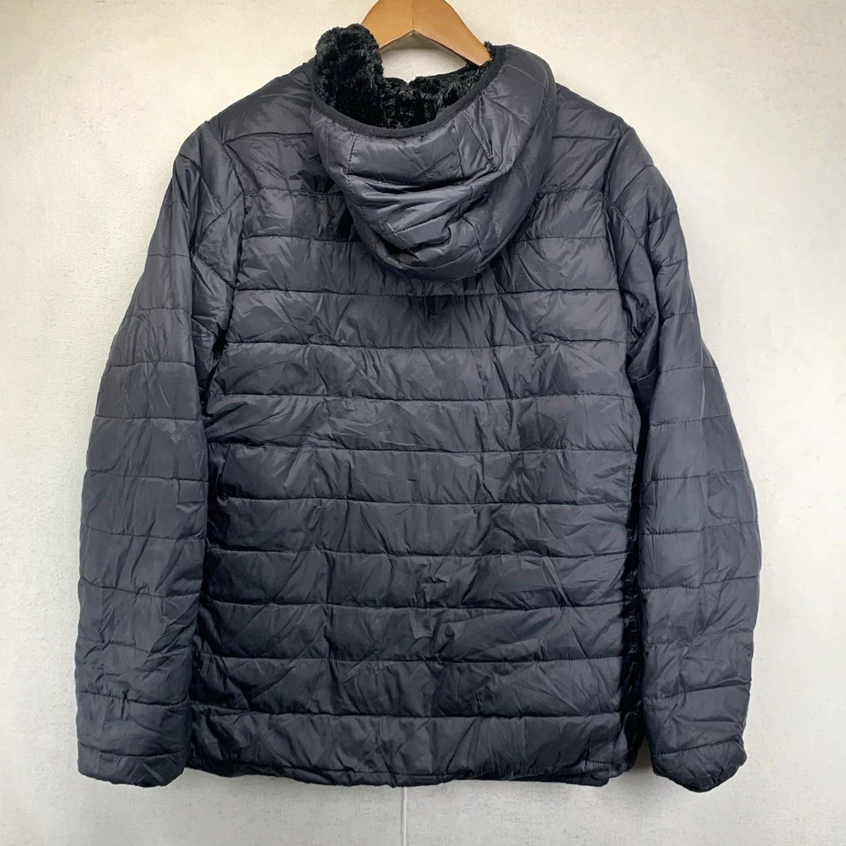 Lands' End Lands' End Jacket Women's Large 14-16 Quilted Puffer Coat Black Primaloft Nylon Softshell Zip Snap Insulated Reversible Pockets Mid-Length Size L / US 10 / IT 46 - 4 Thumbnail