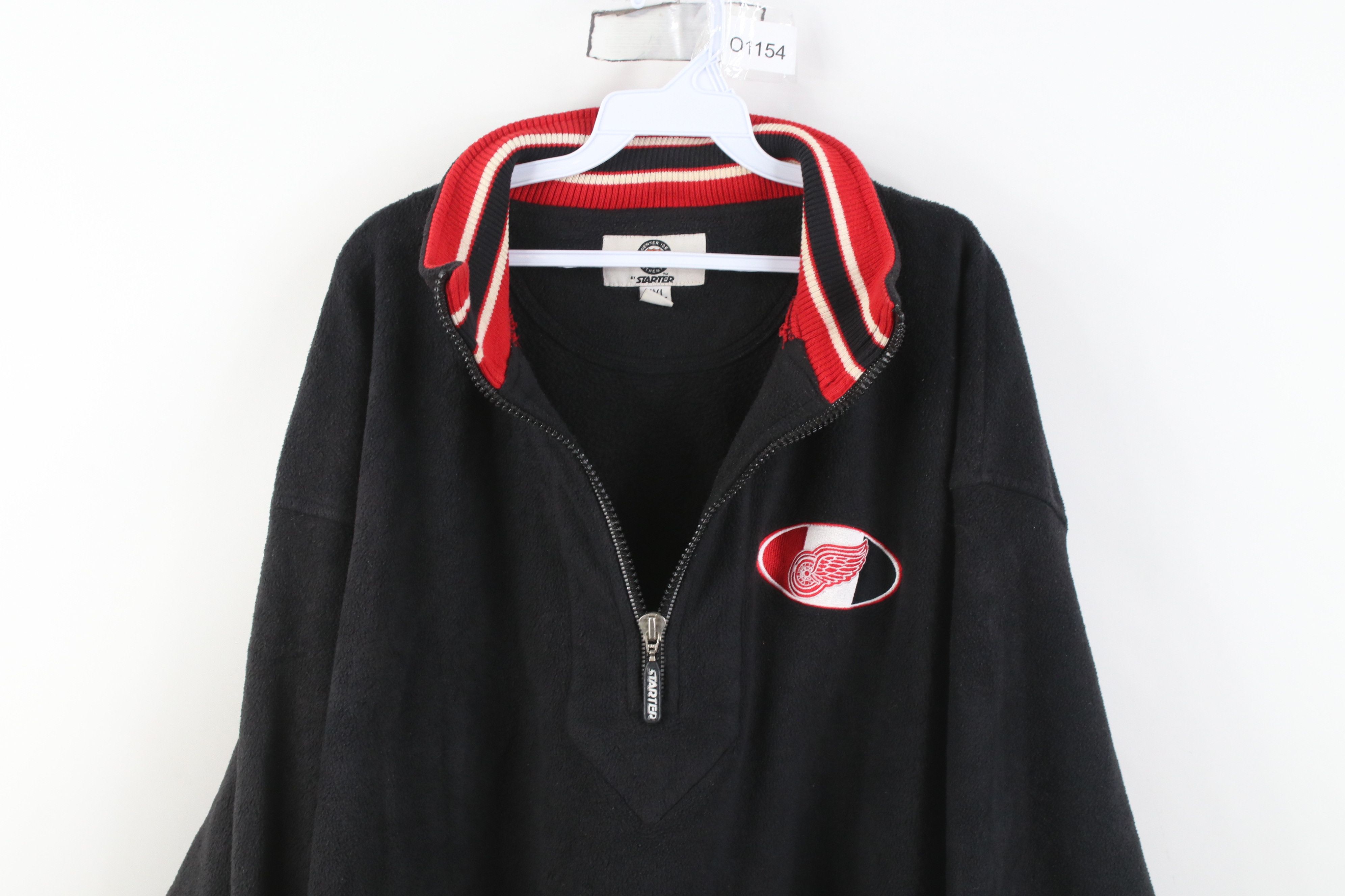 Starter Vintage 90s Starter Red Wings Hockey 1/4 Zip Fleece Sweater Size US XXL / EU 58 / 5 - 2 Thumbnail