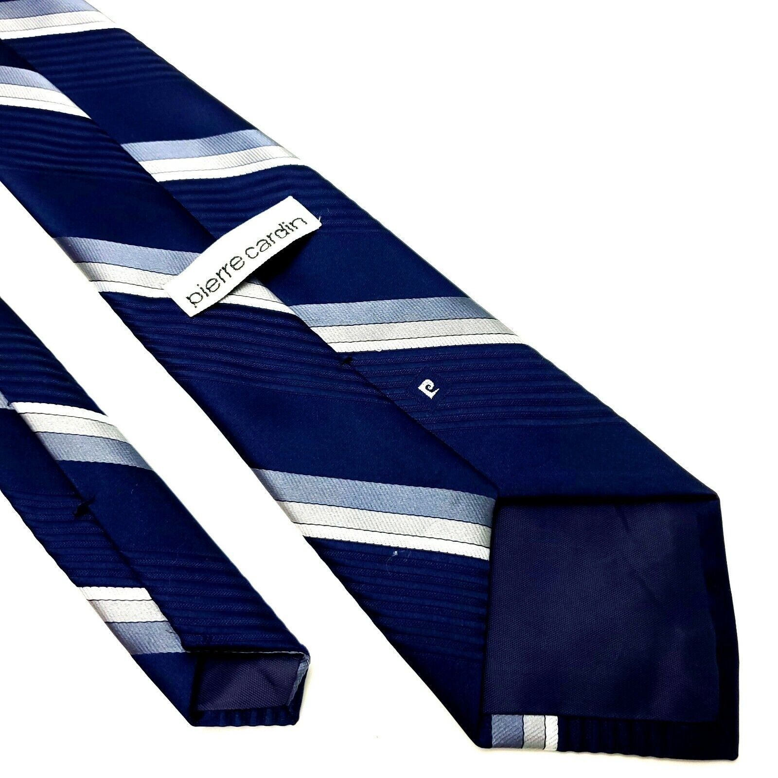 Pierre Cardin Pierre Cardin Silk Tie Print Blue Striped Short Size ONE SIZE - 3 Thumbnail