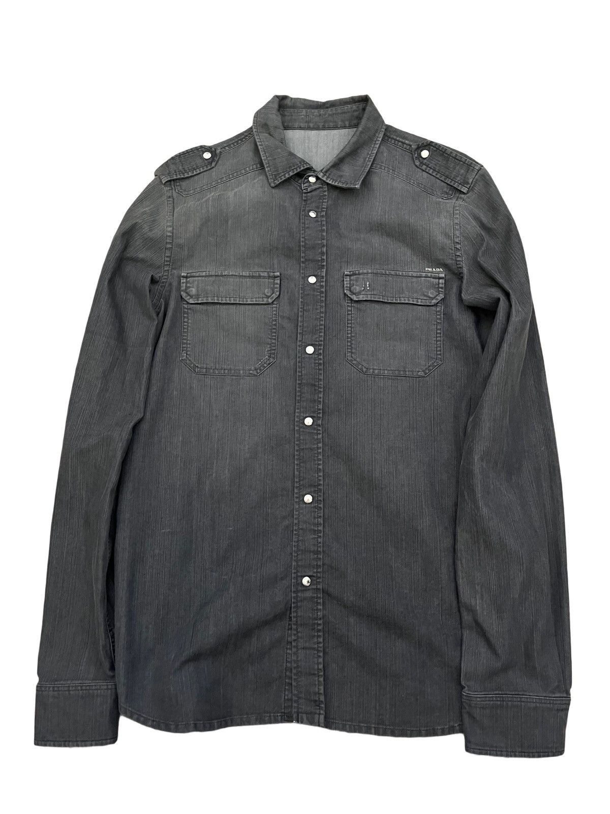 Prada Dark Grey Prada Collared Long Sleeve Size US XL / EU 56 / 4 - 1 Thumbnail