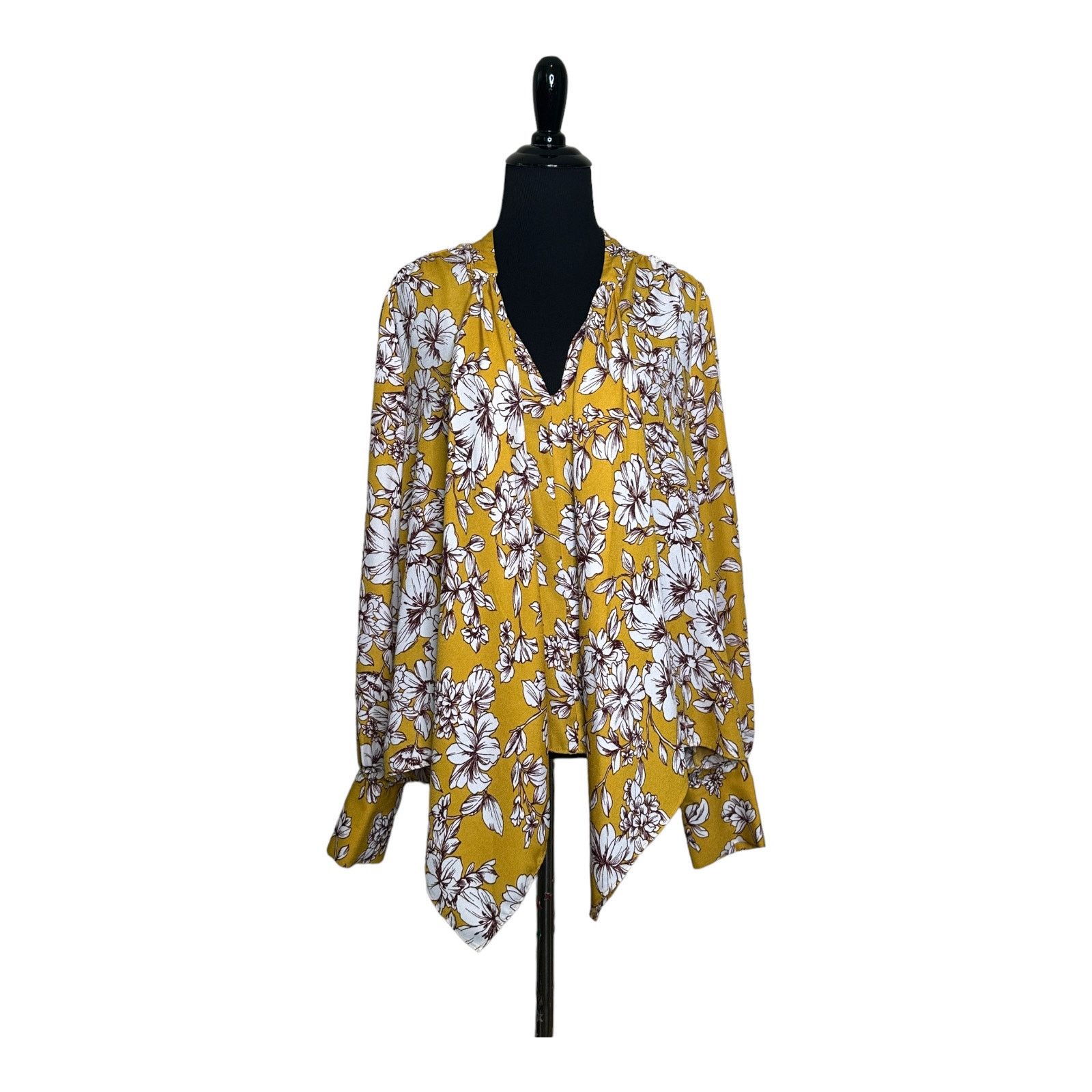 Forever 21 Forever 21 yellow floral long sleeves boho blouse size Large Size L / US 10 / IT 46 - 5 Thumbnail