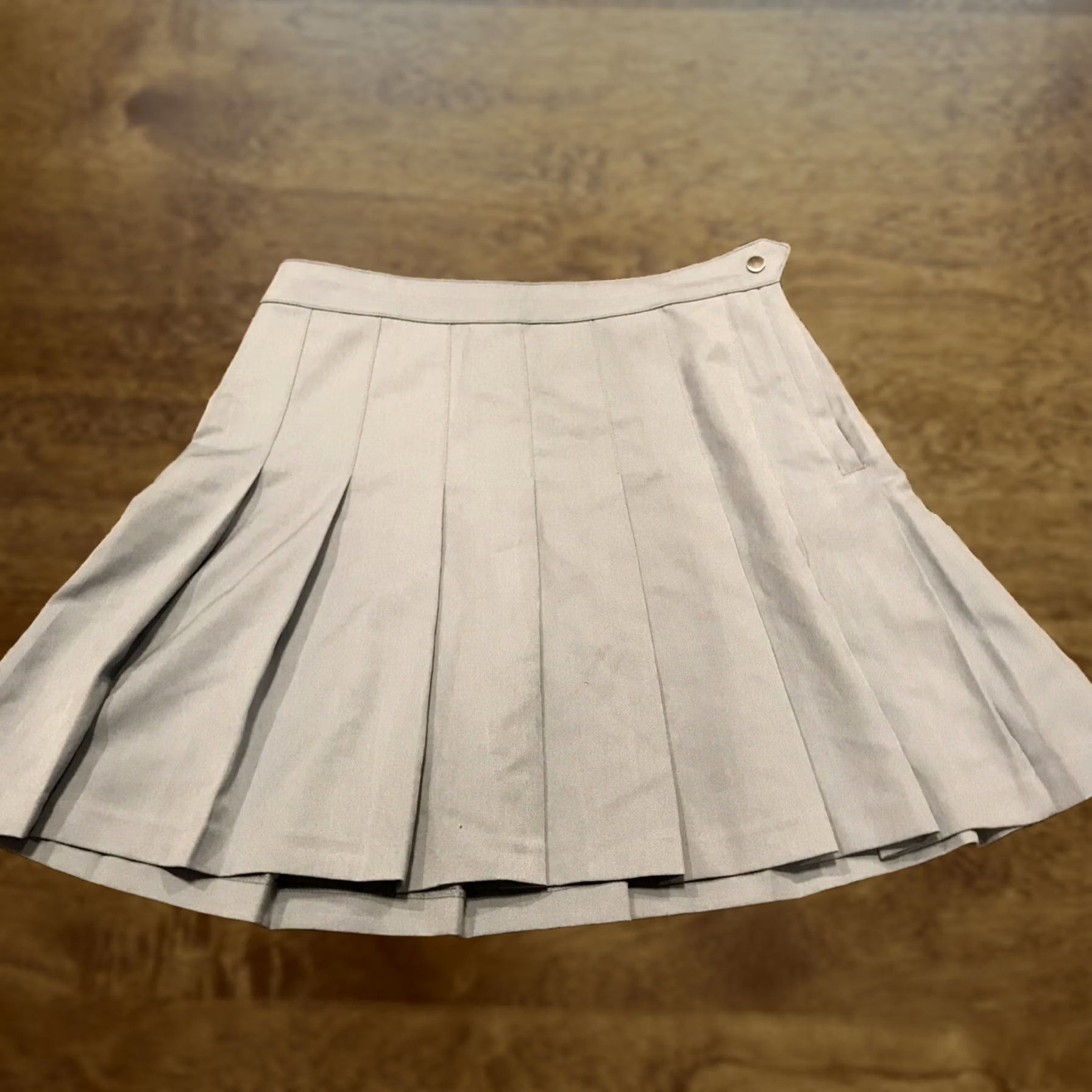 Vintage divided Womens Skirt Short Blue Pleated Polyester Blend Zip Zipper 6 Regular Knit Size 28" / US 6 / IT 42 - 1 Thumbnail
