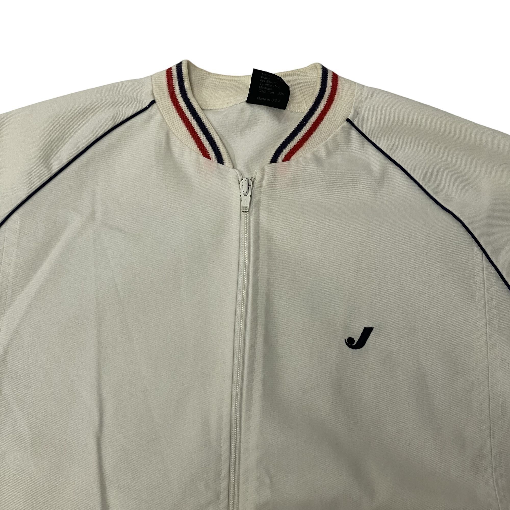 Jantzen Vtg Jantzen White RINGER Windbreaker LOGO Button Back Jacket Size US M / EU 48-50 / 2 - 3 Thumbnail