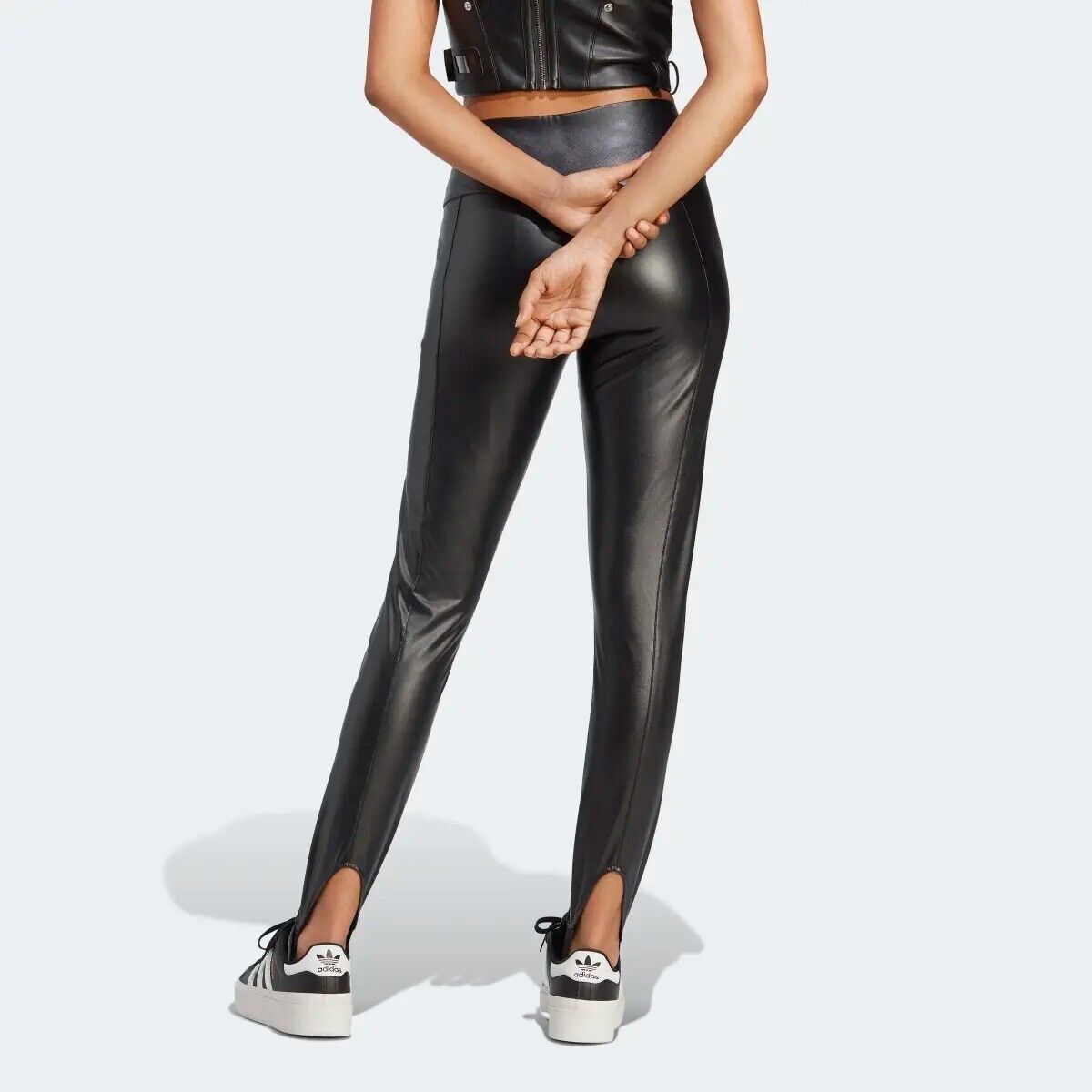 Adidas Adidas IB4543 Faux Leather Stirrups Legging Black ( S ) Size 28" / US 6 / IT 42 - 4 Thumbnail