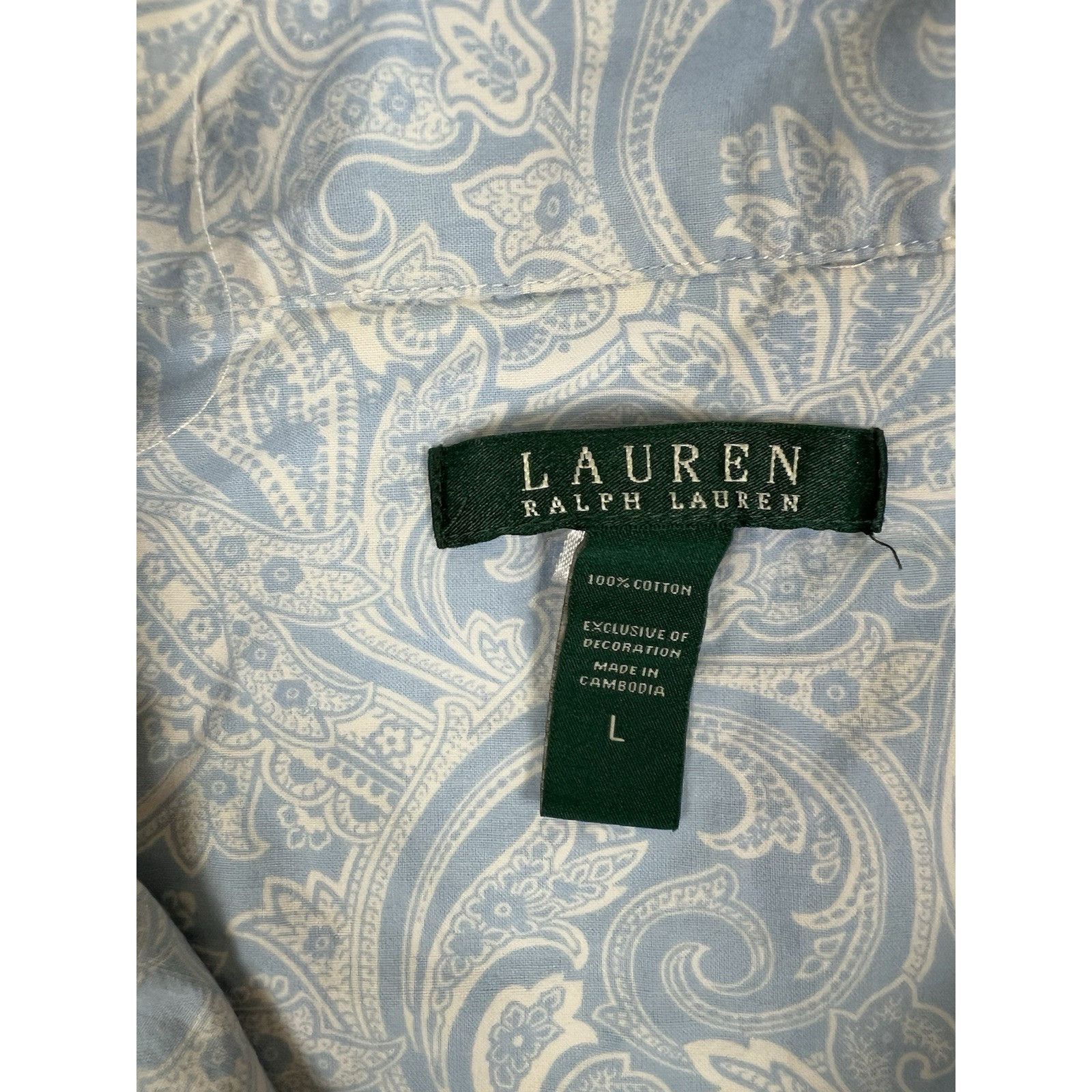 Lauren Ralph Lauren Lauren Ralph Lauren Women’s Pajama Collar Button Shirt Size Size L / US 10 / IT 46 - 2 Thumbnail