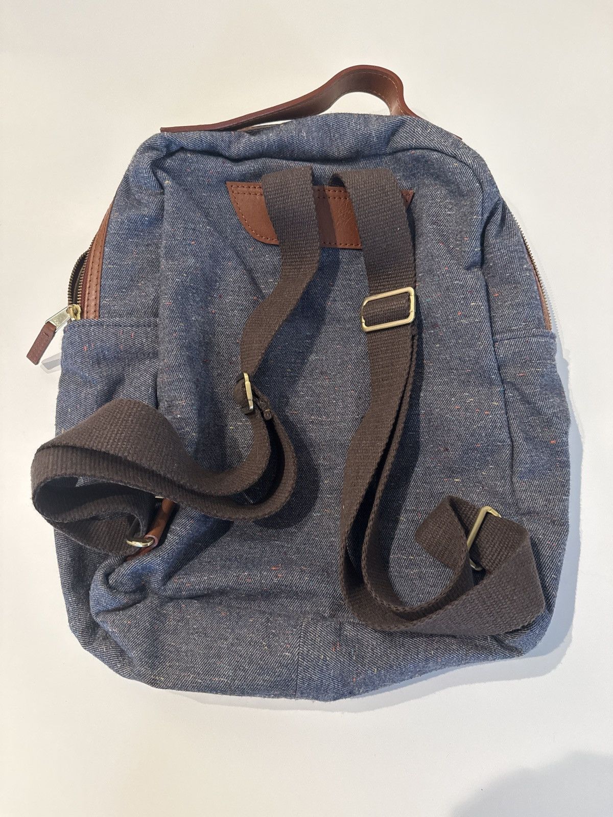 Other Res Ipsa denim backpack with leather leather trim Size ONE SIZE - 4 Thumbnail