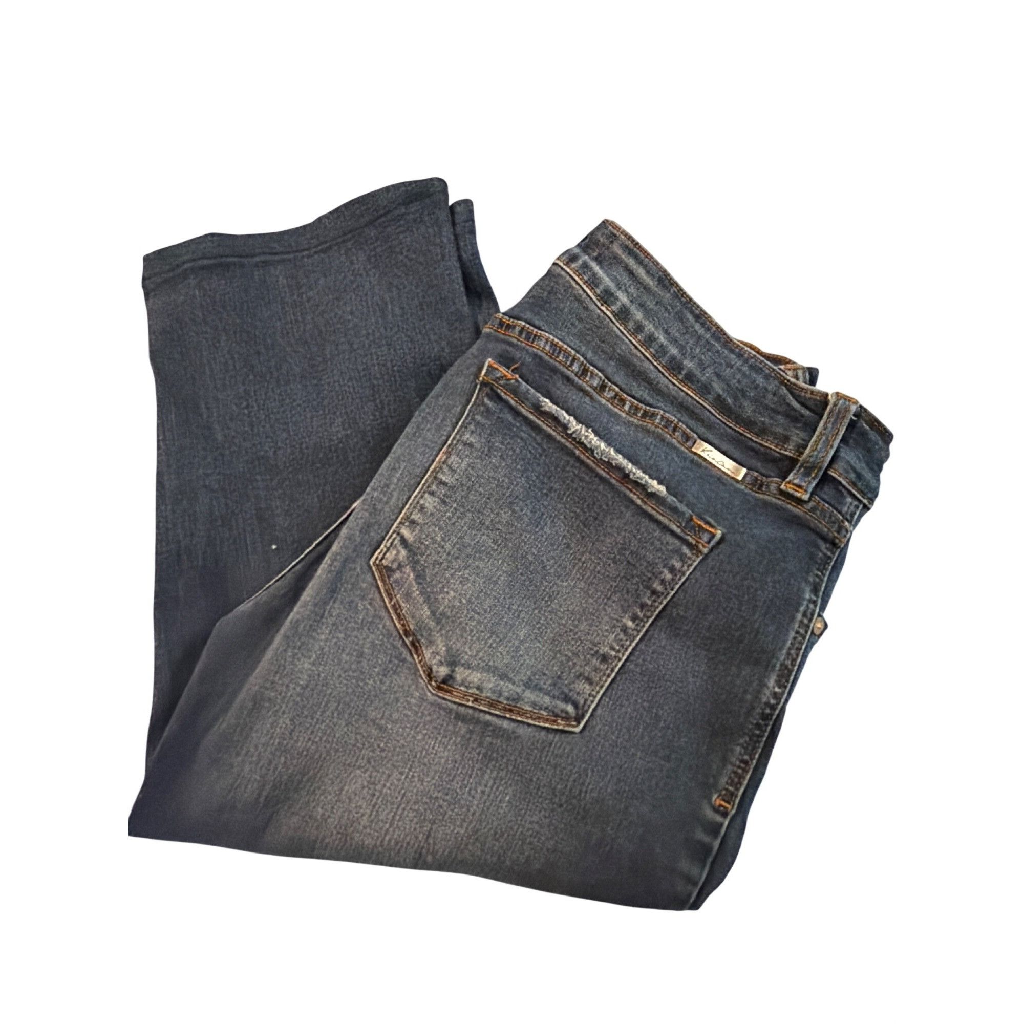 Kancan USA Kancan Capri Blue Denim Jeans Distressed Mid Rise Stretch Da Size 32" / US 10 / IT 46 - 4 Thumbnail