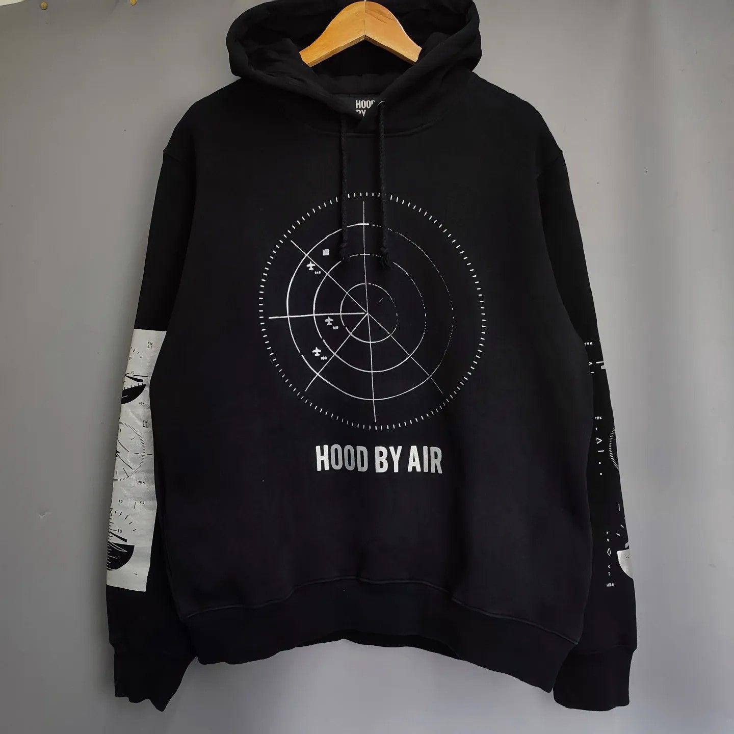 image of Hood By Air Radar Hoodie in Black, Men's (Size Large)